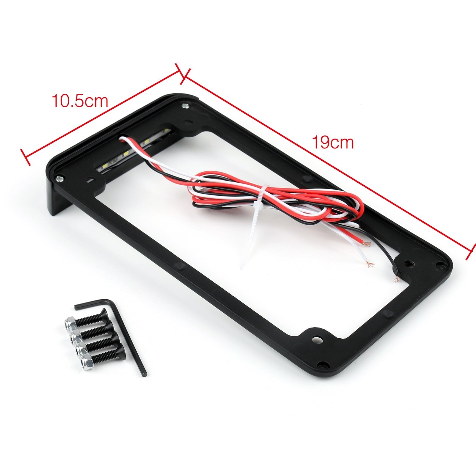 Cadre de plaque d'immatriculation universel pour moto 3 LED avec feu de frein arrière à LED générique