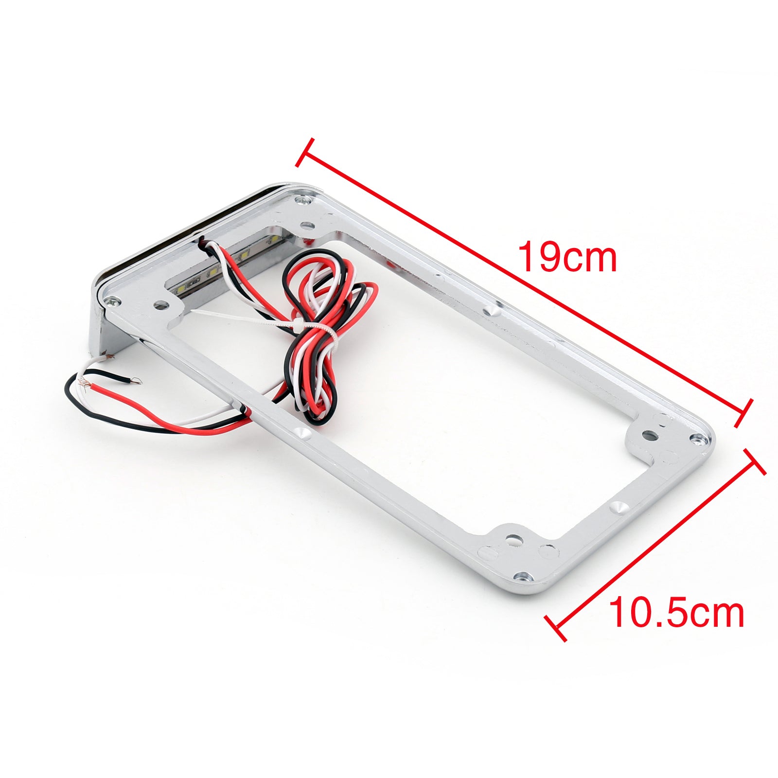 Cadre de plaque d'immatriculation universel pour moto 3 LED avec feu de frein arrière à LED générique