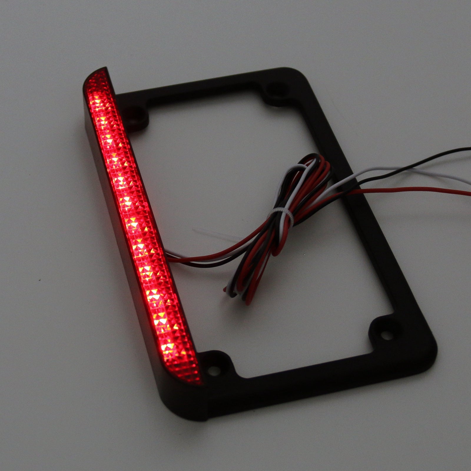 Cadre de plaque d'immatriculation universel pour moto 6LED avec feu de frein arrière à LED noir générique