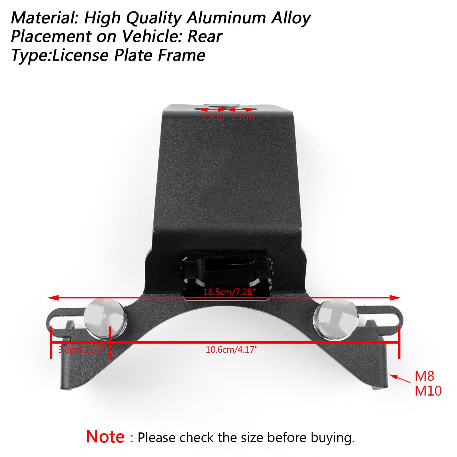 Numero di supporto della targa di abbonamento con numero con 3 LED per Yamaha YZF-R1 2004-2014 Generico