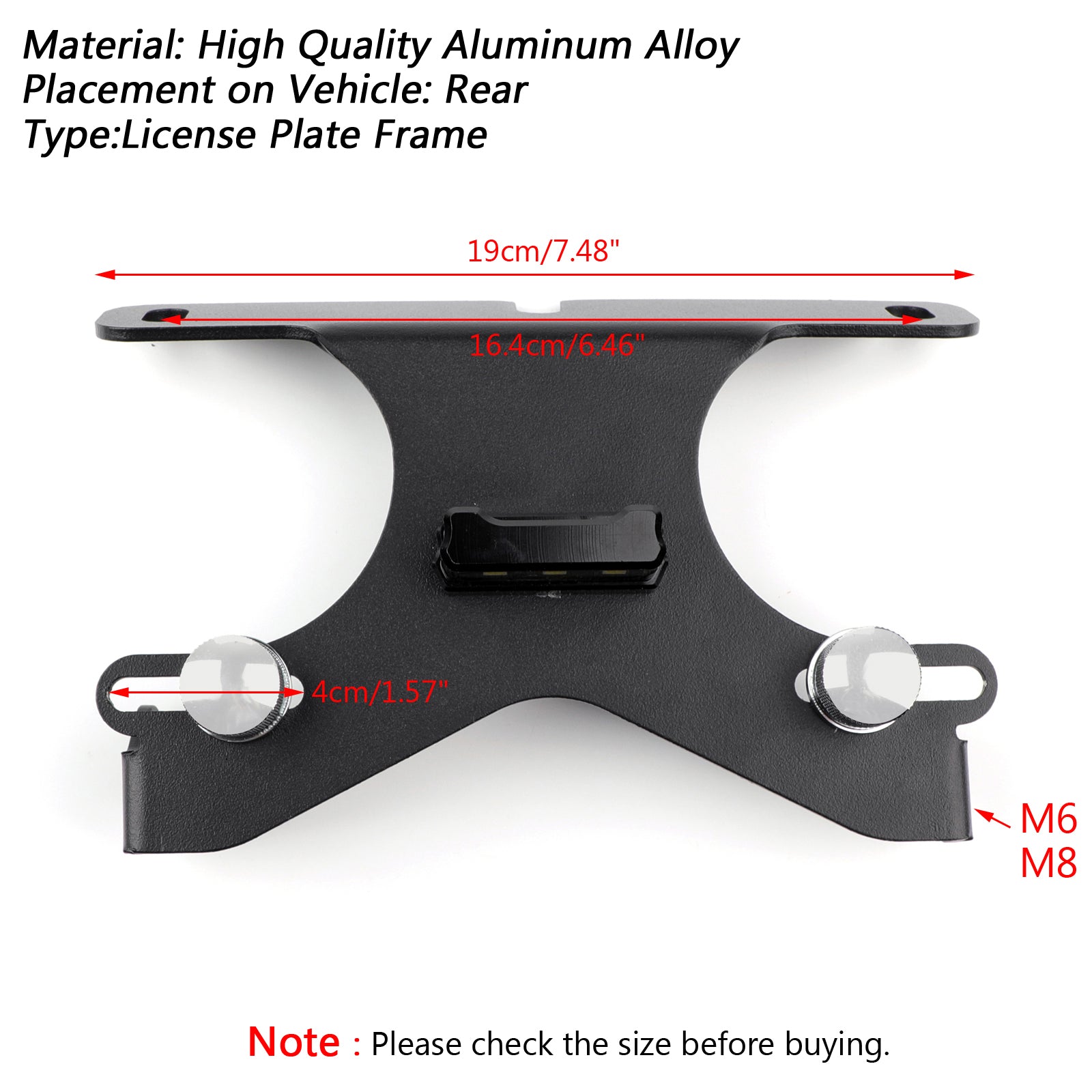 Numero LED Supporto Supporto a piastra LED per BMW S1000RR HP4 2009-2018 Generico