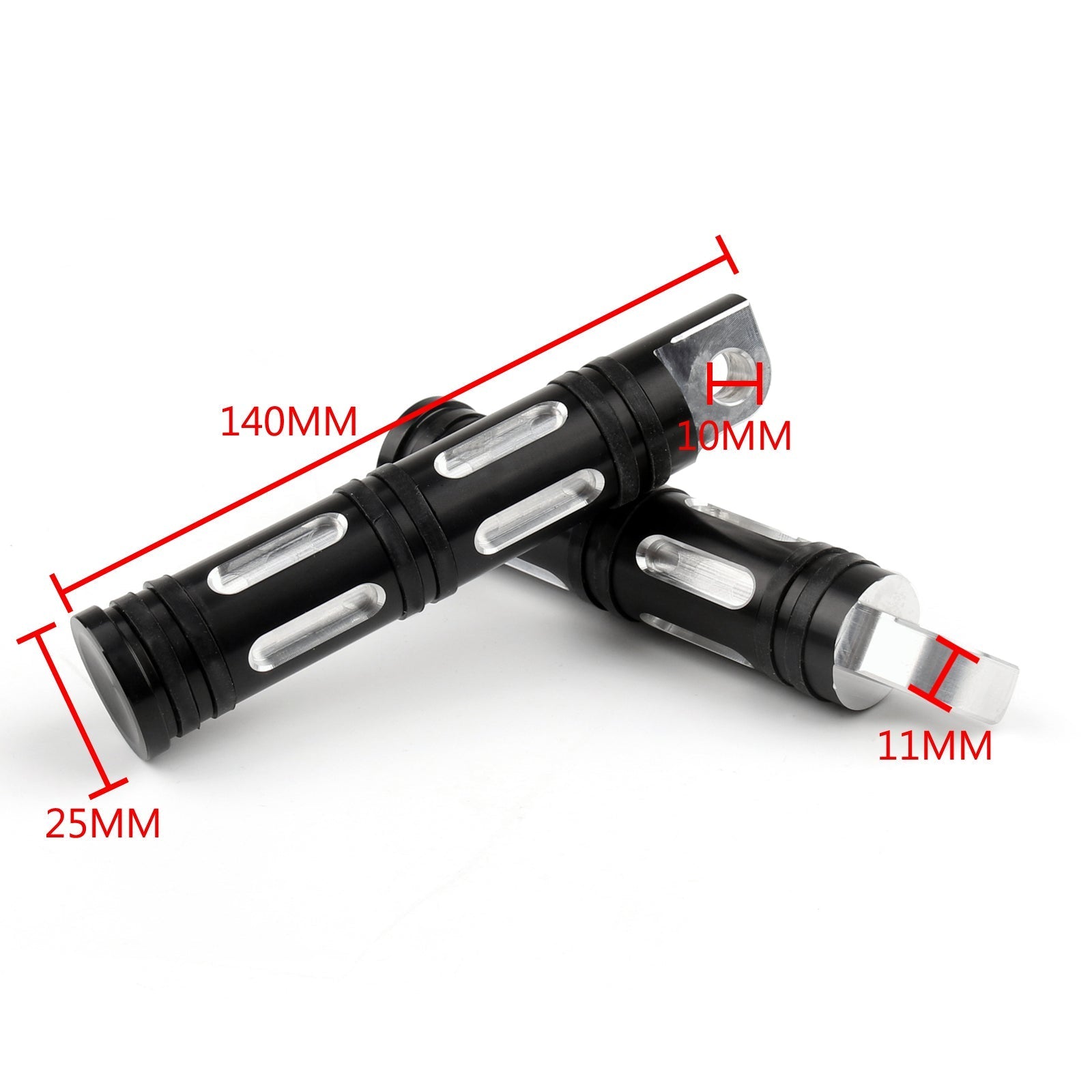 Musta moottoripyörän jalkatuet leikkaus CNC: lle Harley Chopper Touring Sportster Genericille