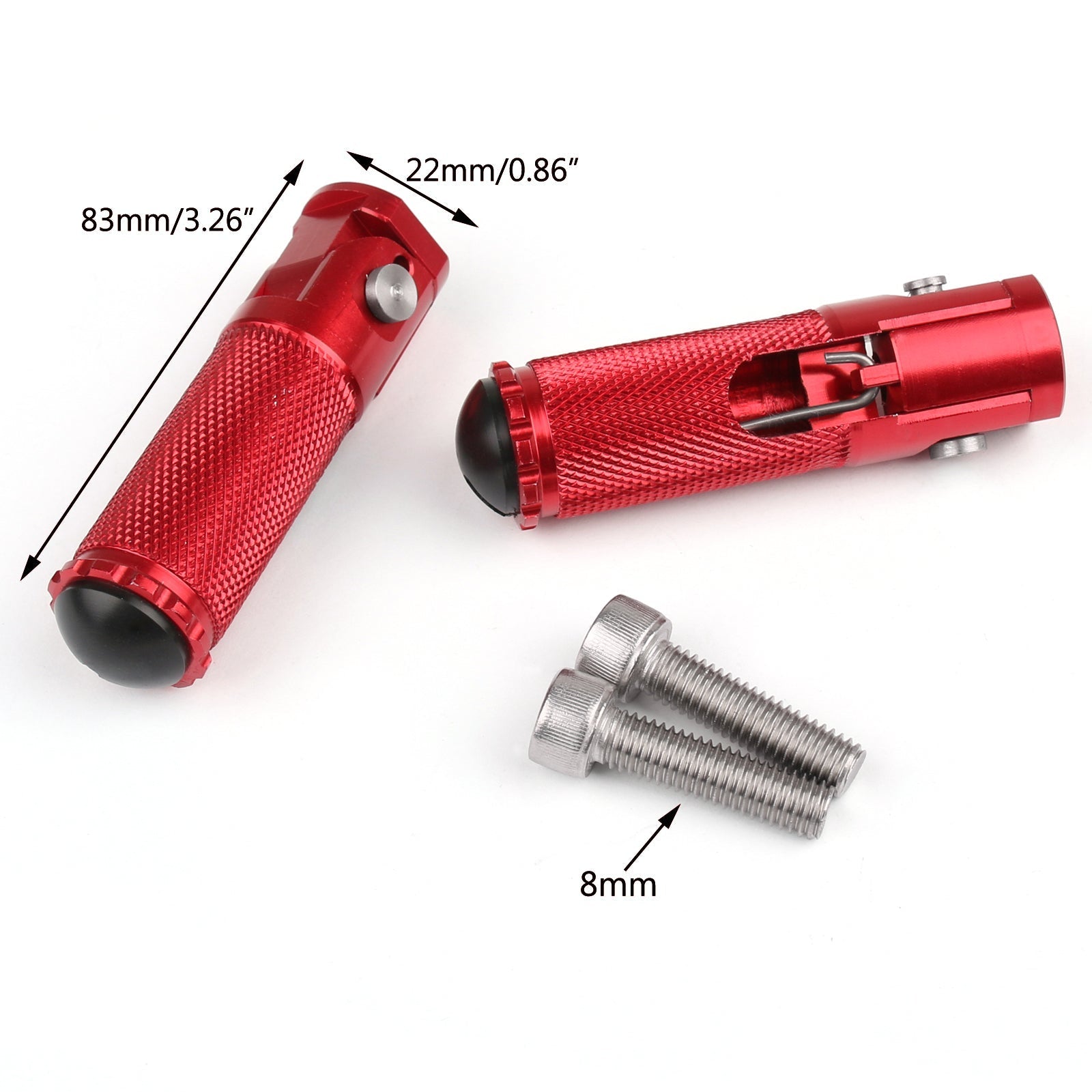 CNC Repose-pieds Pliants Repose-pieds Arrière Set Rest Racing Pour Moto Universelle Rouge Générique