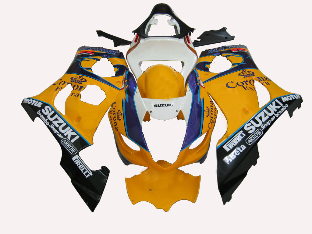 Amotopart Carénages 2003-2004 Suzuki GSXR 1000 Jaune & Blanc Corona Generic
