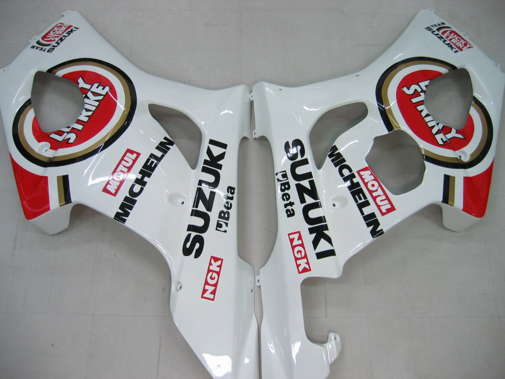 Amotopart Carénages 2003-2004 Suzuki GSXR 1000 Blanc & Rouge Lucky Strike Generic