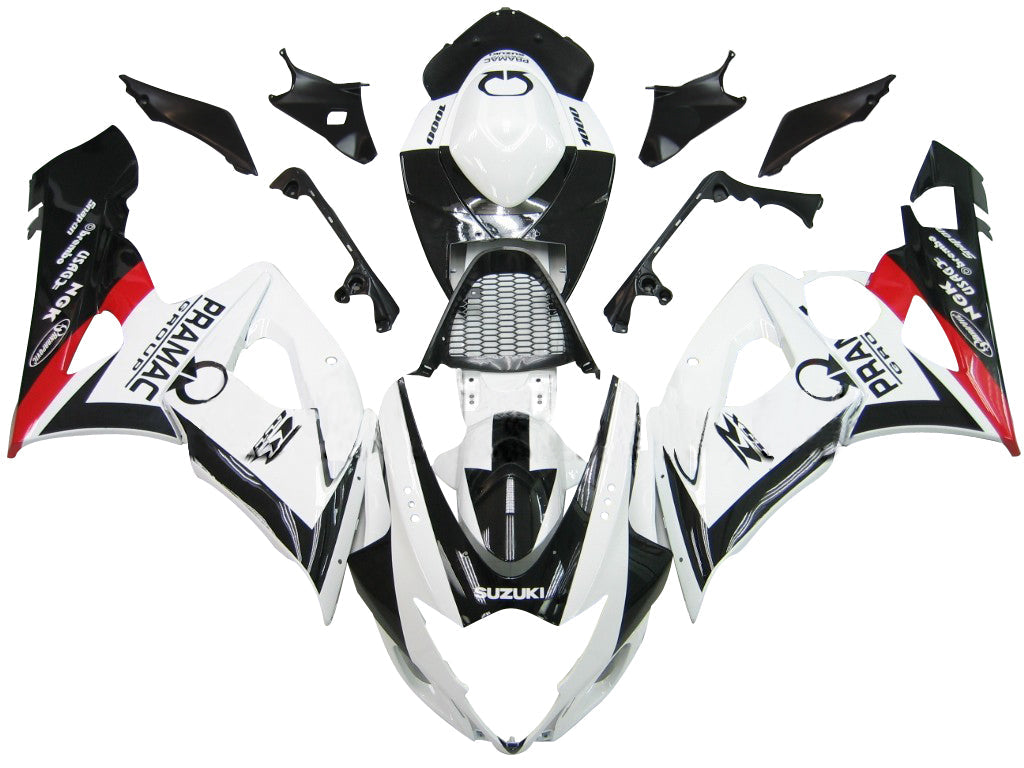 Owiewki Amotopart 2005-2006 Suzuki GSXR 1000 Biało-Czarny Pramac Generic