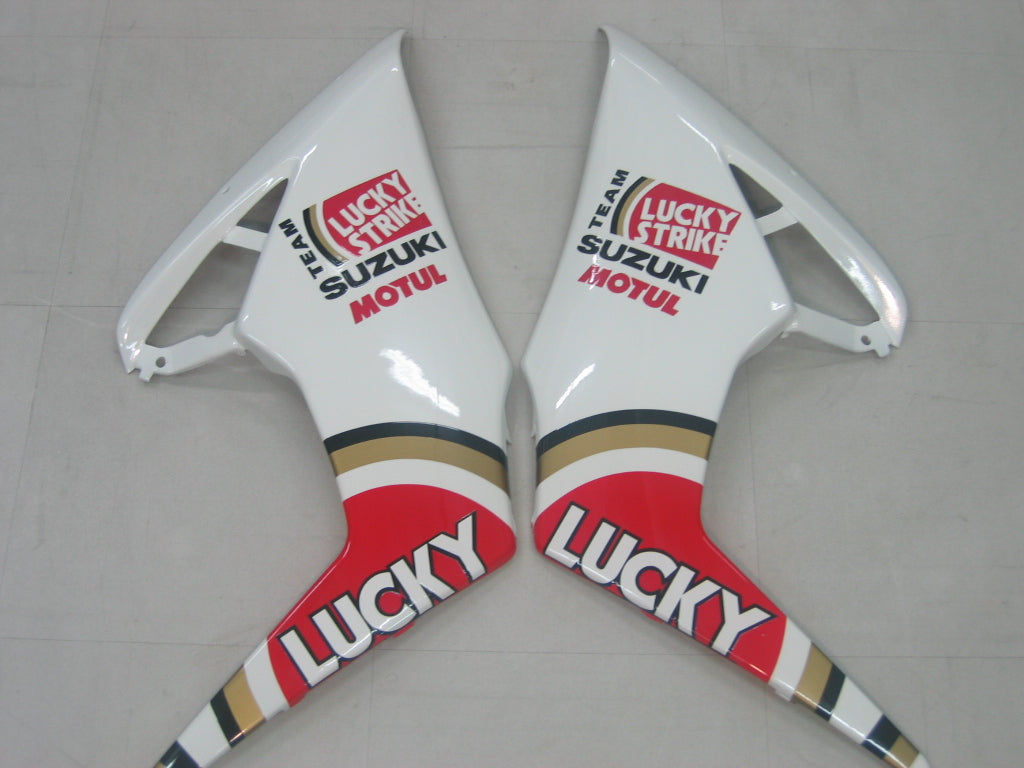 Carenados Amotopart 2005-2006 Suzuki GSXR 1000 Blanco y Rojo Lucky Strike Genérico