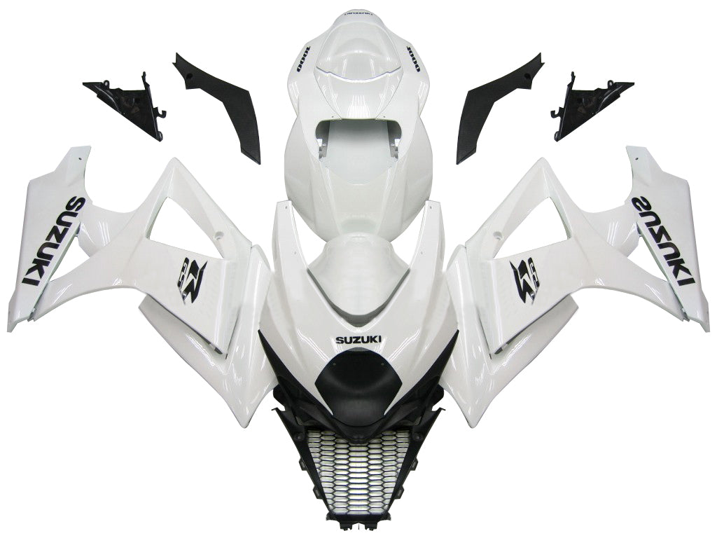 For GSXR1000 2007-2008 Bodywork Fairing White ABS Injection Molded Plastics Set