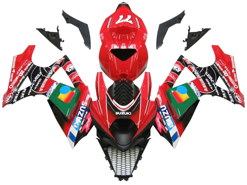 For GSXR1000 2007-2008 Bodywork Fairing Red ABS Injection Molded Plastics Set