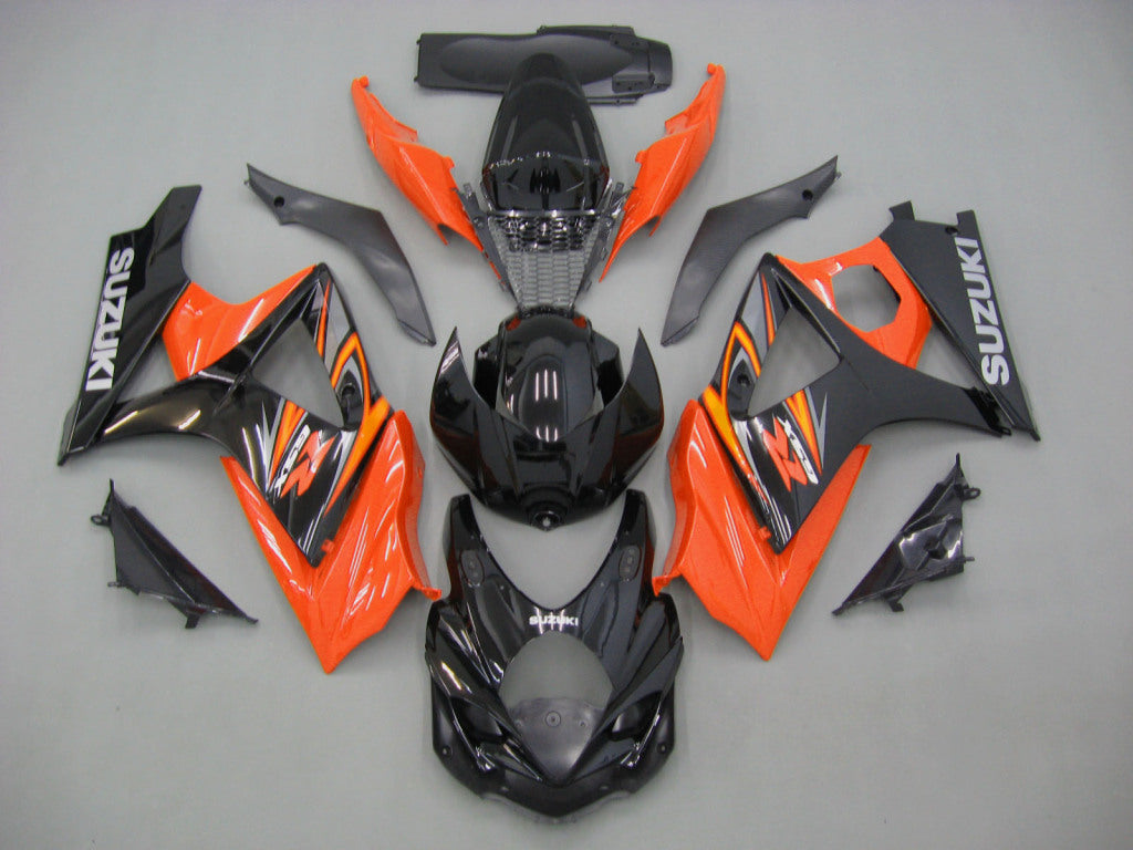 Amotopart stroomlijnkappen 2007-2008 Suzuki GSXR 1000 zwart en oranje GSXR generiek