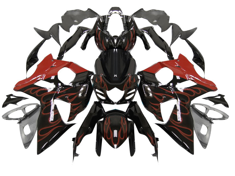 Amotopart stroomlijnkappen 2009-2016 Suzuki GSXR 1000 zwart en rode vlam generiek