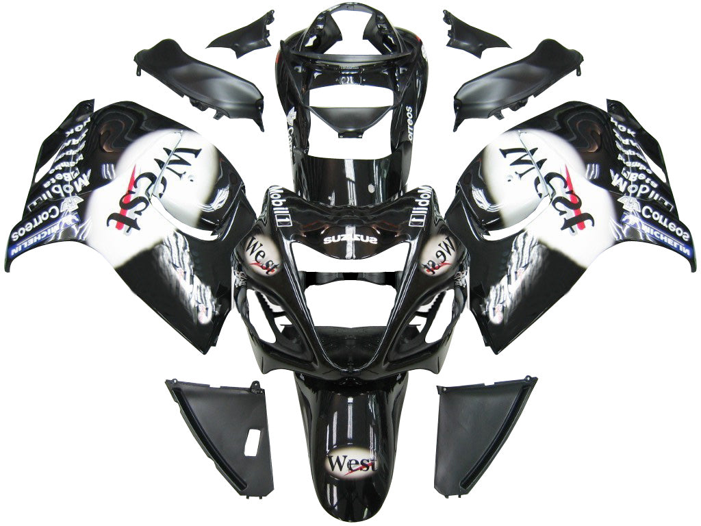 Amotopart stroomlijnkappen 2008-2020 Suzuki GSX 1300 Hayabusa Zwart WEST Generiek