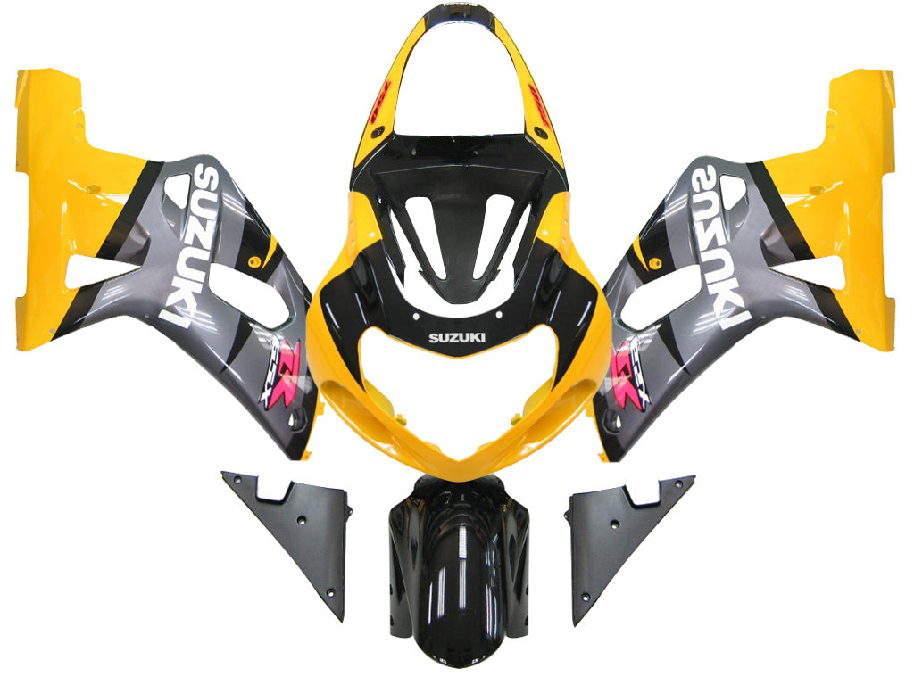 Amotopart stroomlijnkappen 2001-2003 Suzuki GSXR 600 zilver en geel GSXR generiek