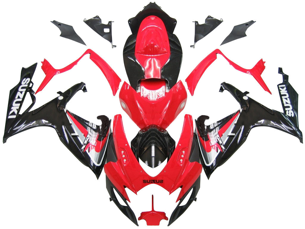 Carenados Amotopart 2006-2007 Suzuki GSXR 600 750 Rojo y Negro GSXR Genérico