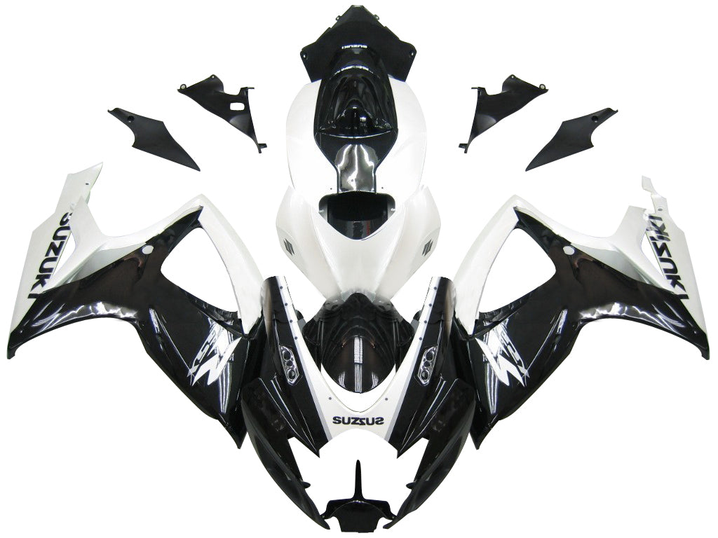 Carenados Amotopart 2006-2007 Suzuki GSXR 600 750 Negro y Blanco GSXR Genérico