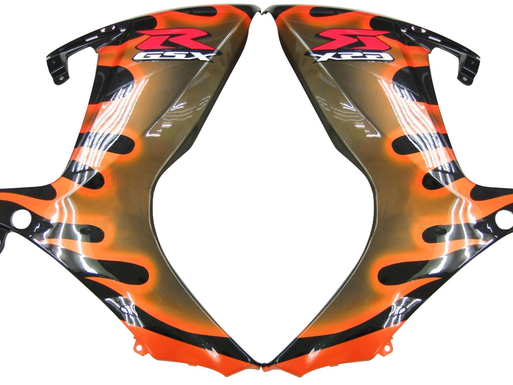 Amotopart stroomlijnkappen 2006-2007 Suzuki GSXR 600 750 zwart en oranje gouden vlam generiek