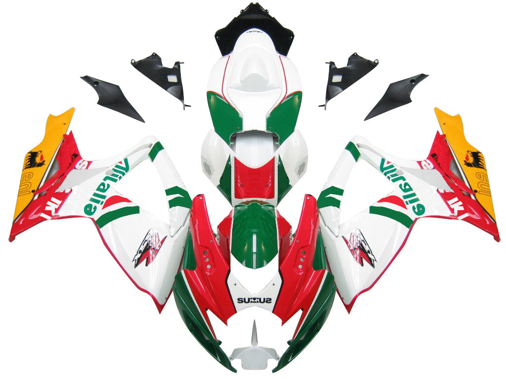 Amotopart Stroomlijnkappen 2006-2007 Suzuki GSXR 600 750 Wit Rood Groen Alitalia Generiek