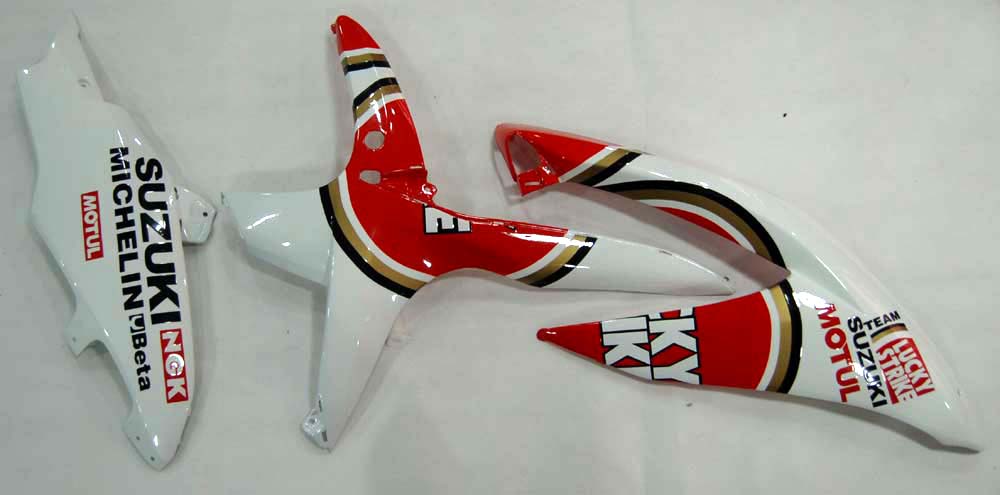 Amotopart stroomlijnkappen 2008-2010 Suzuki GSXR 600 750 wit rood Lucky Strike generiek