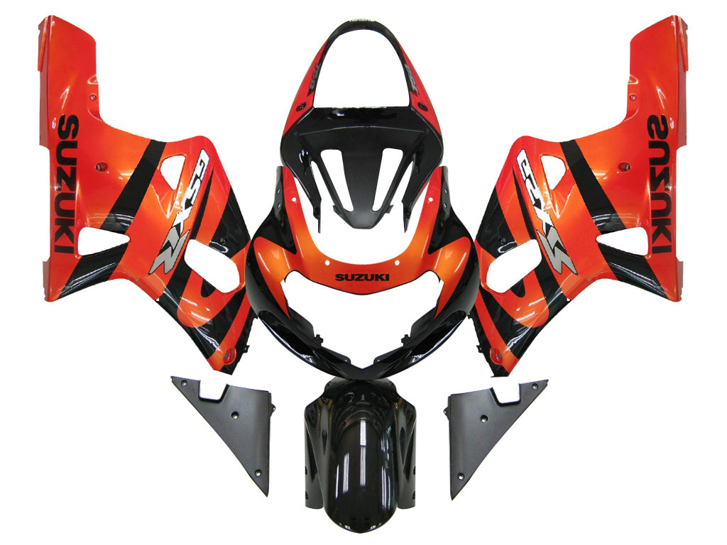 Amotopart stroomlijnkappen 2001-2003 Suzuki GSXR 750 metallic oranje en zwart GSXR generiek