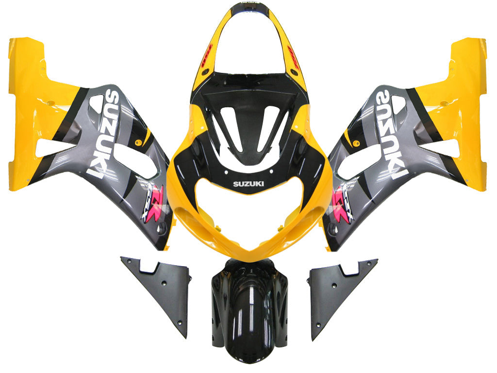 For GSXR750 2000-2003 Bodywork Fairing Yellow ABS Injection Molded Plastics Set
