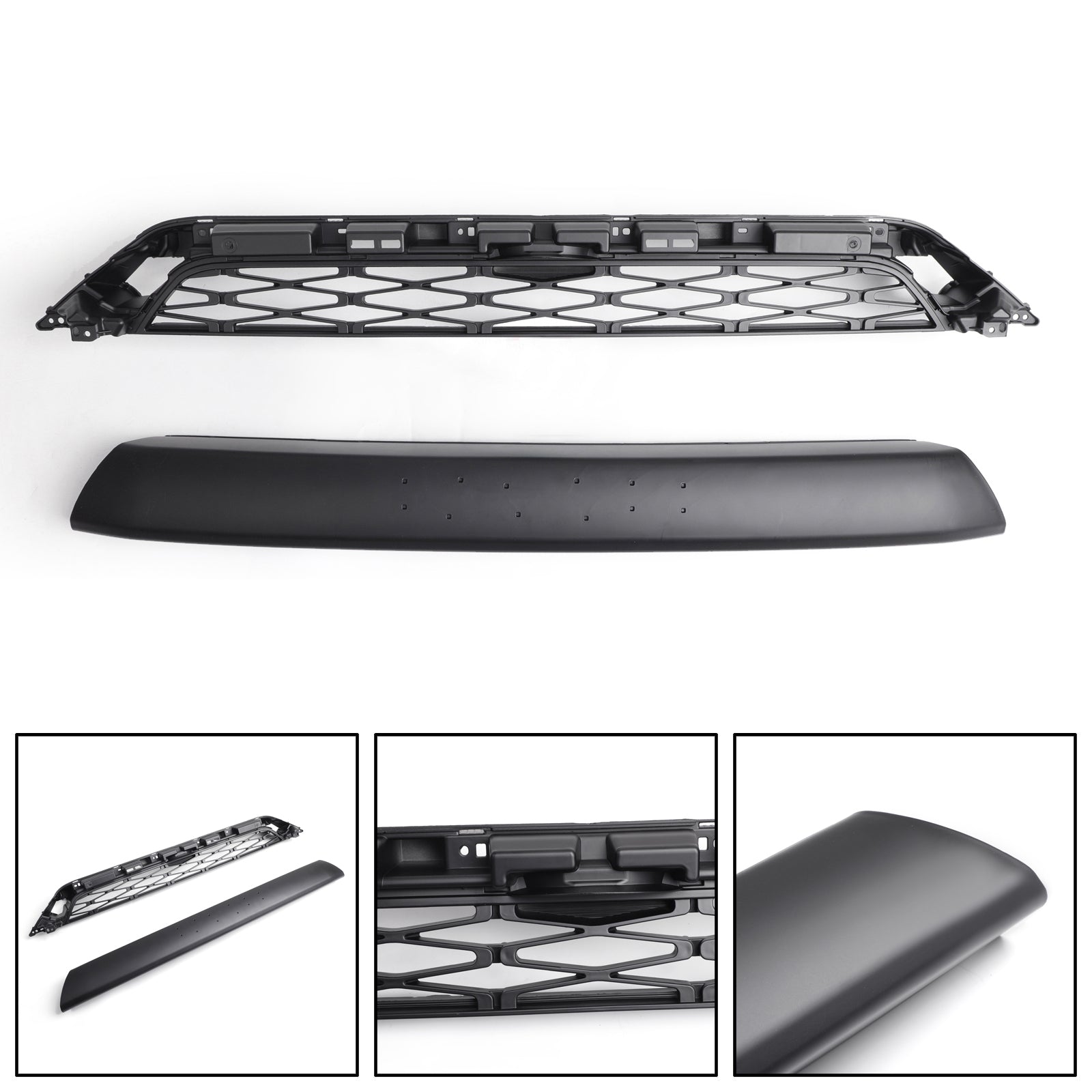 2x Voorbumper Grille Grill Fit voor 4Runner TRD PRO 2014-2019 Zwart Logo Generieke Brief