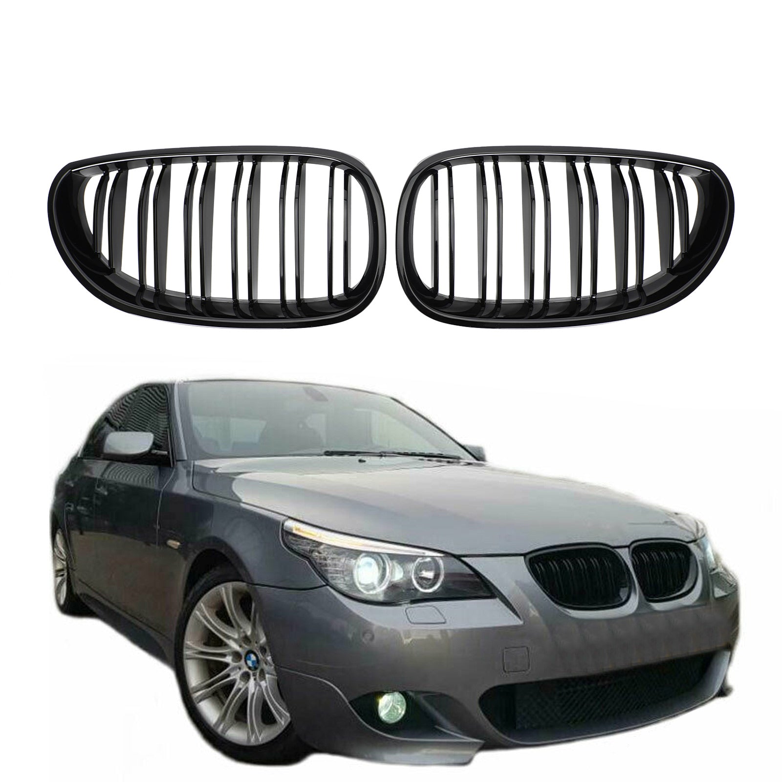 Griglia paraurti anteriore per BMW E60 E61 M5 520i 530i Gloss Black generico 2004-2009
