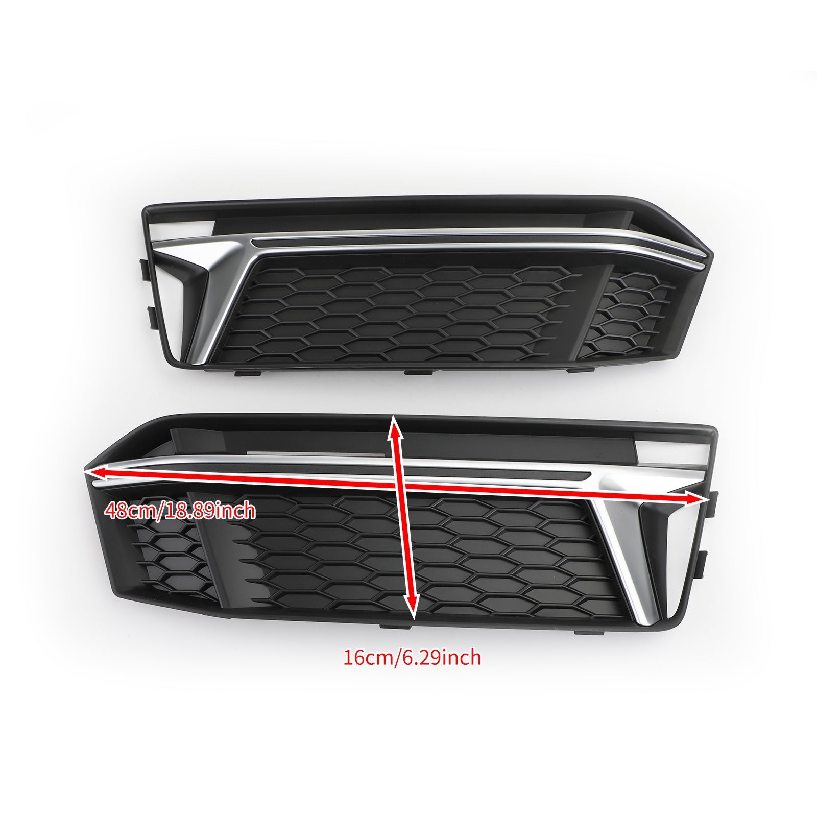 1 para Osłona światła przeciwmgielnego Kratka Grill Bezel Chrome Dla AUDI S4 S-Line B9 2016-2018 Generic