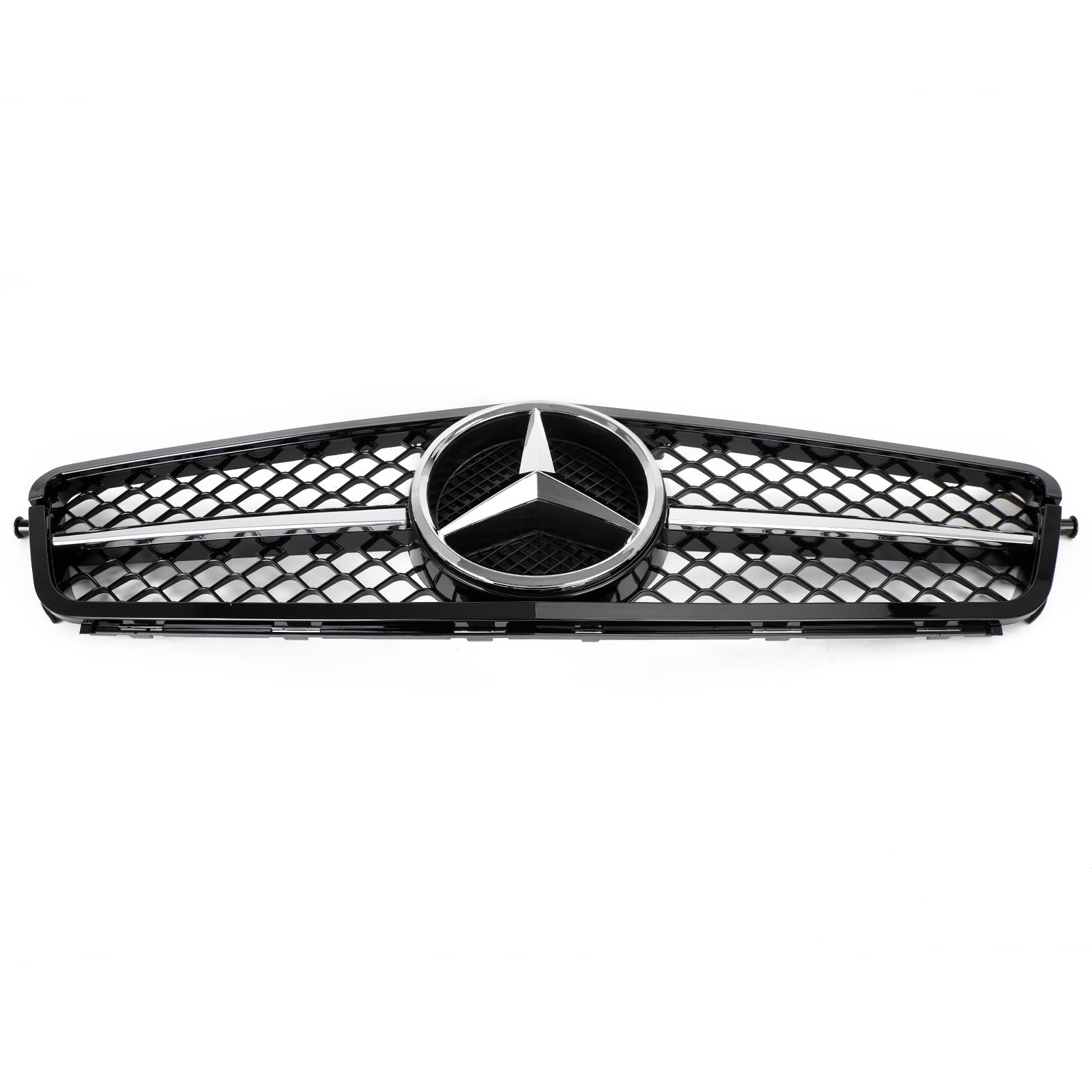 2008-2014 Classe C Benz W204 C300 C350 ABS Grille de pare-chocs avant Noir brillant Chrome