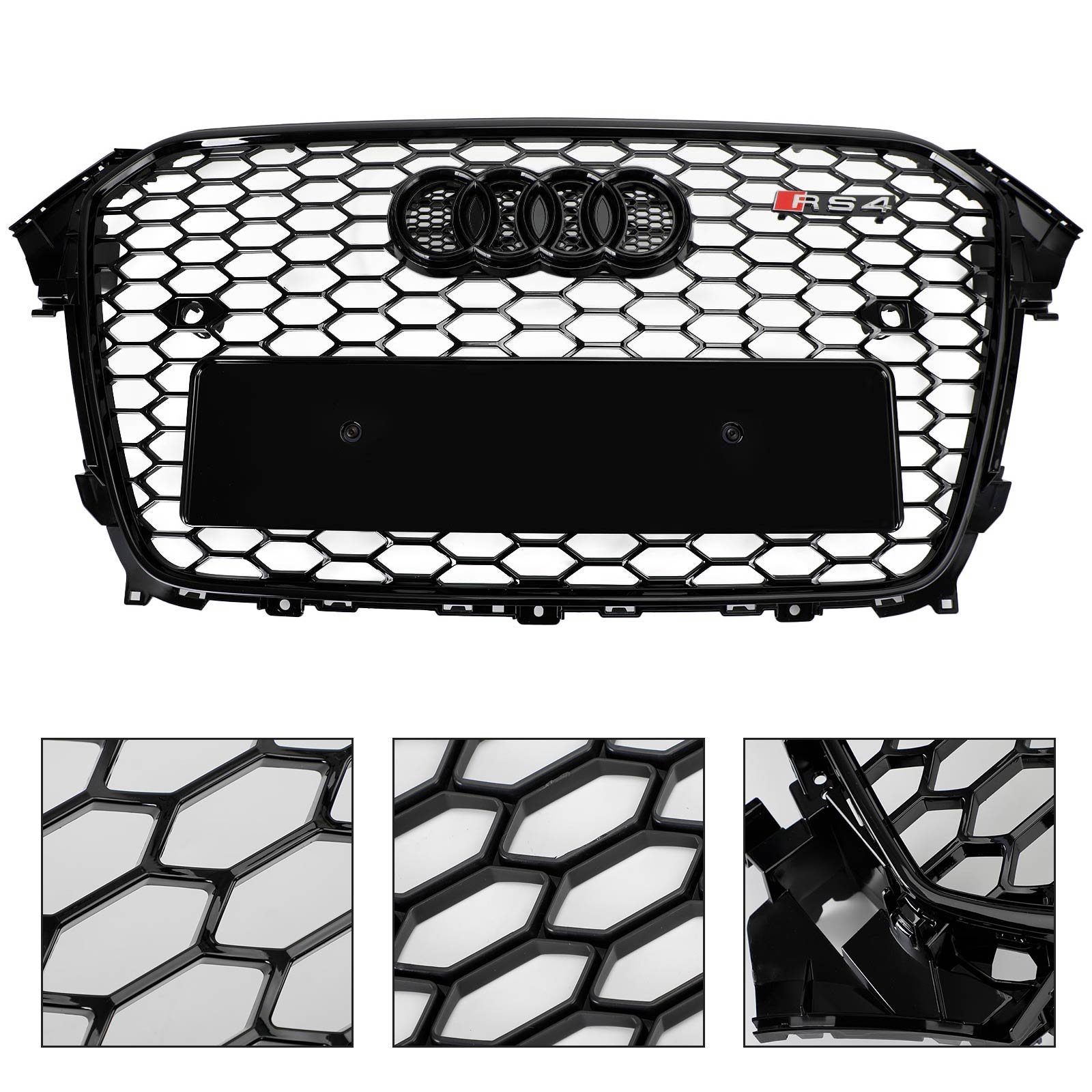 Audi A4 S4 2013-2016 Grille de calandre de pare-chocs avant style RS4 noir brillant