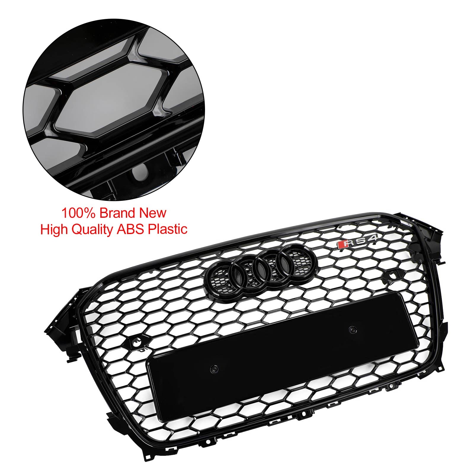 Audi A4 S4 2013-2016 Grille de calandre de pare-chocs avant style RS4 noir brillant