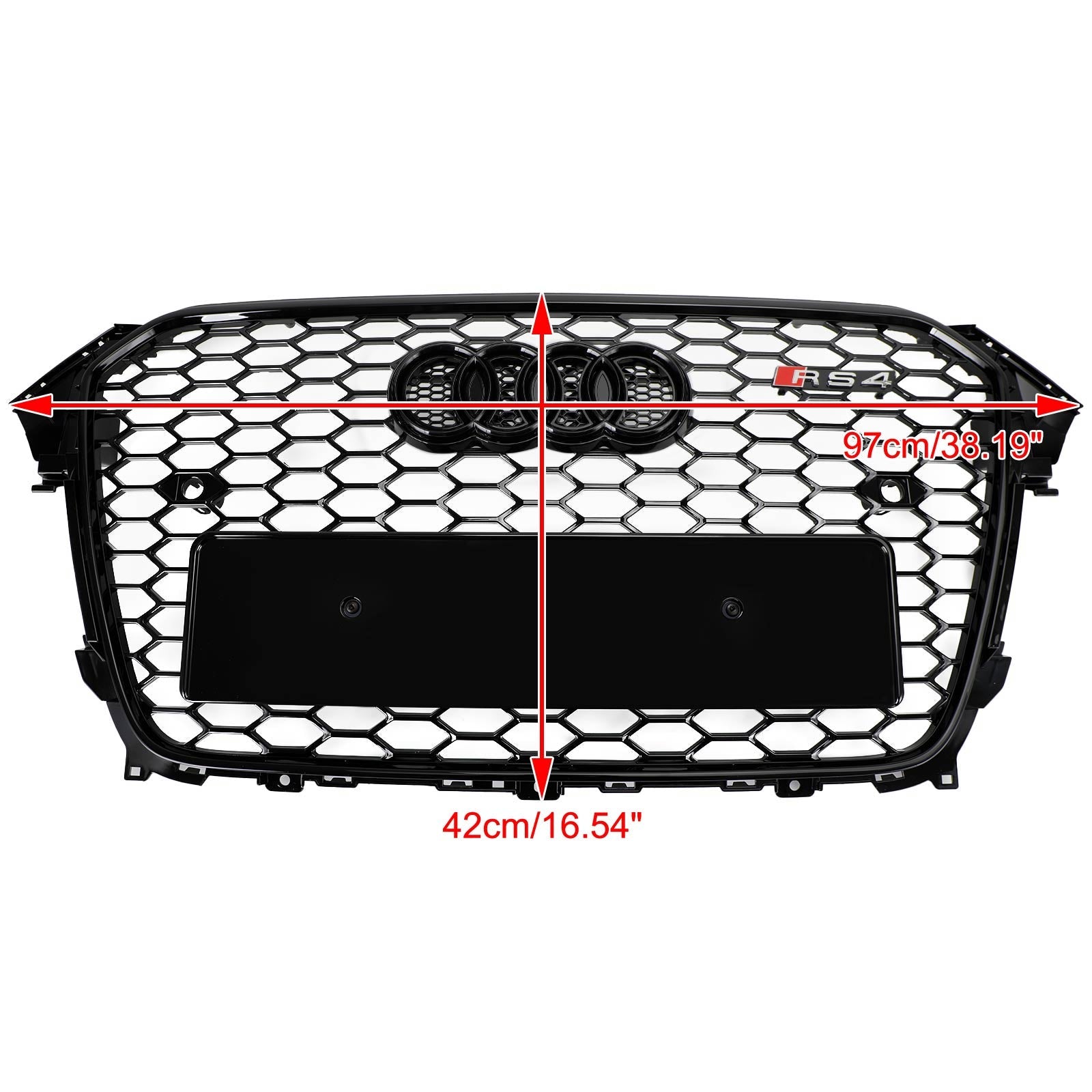 Audi A4 S4 2013-2016 Grille de calandre de pare-chocs avant style RS4 noir brillant