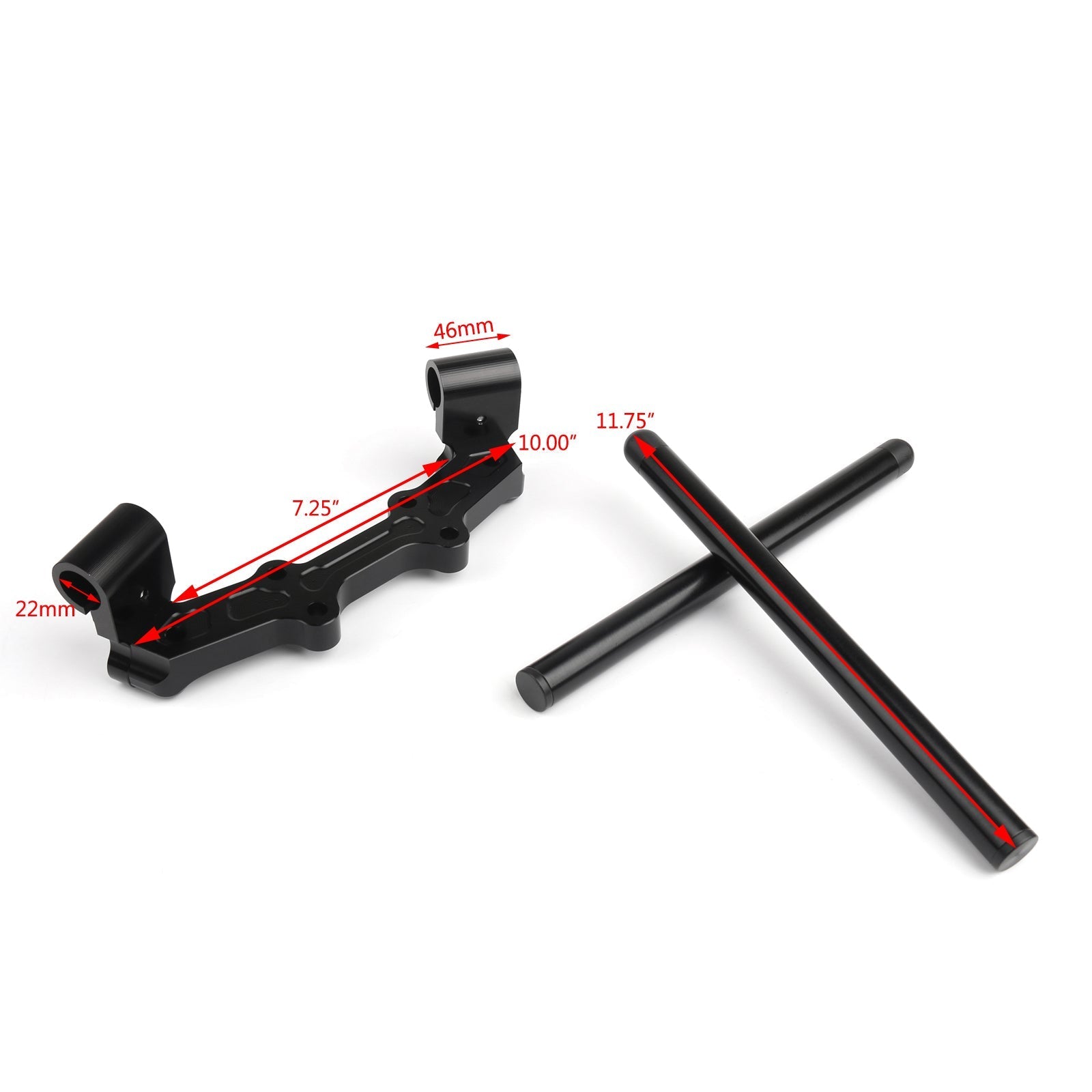 Plaque d'adaptation Clipon CNC et kit de guidon 22 mm pour Yamaha MT-07 FZ-07 14-17 générique