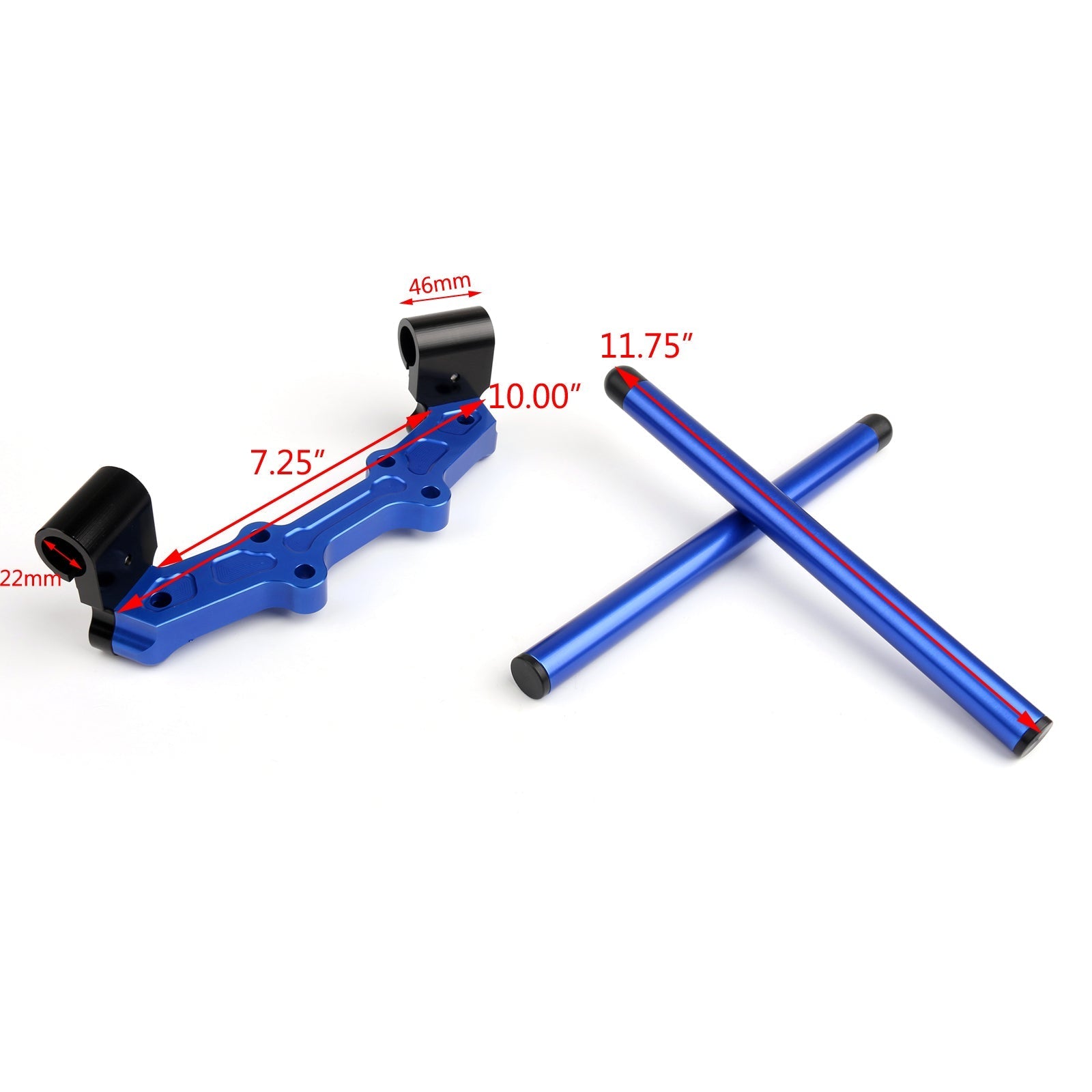 Plaque d'adaptation Clipon CNC et kit de guidon 22 mm pour Yamaha MT-07 FZ-07 14-17 générique