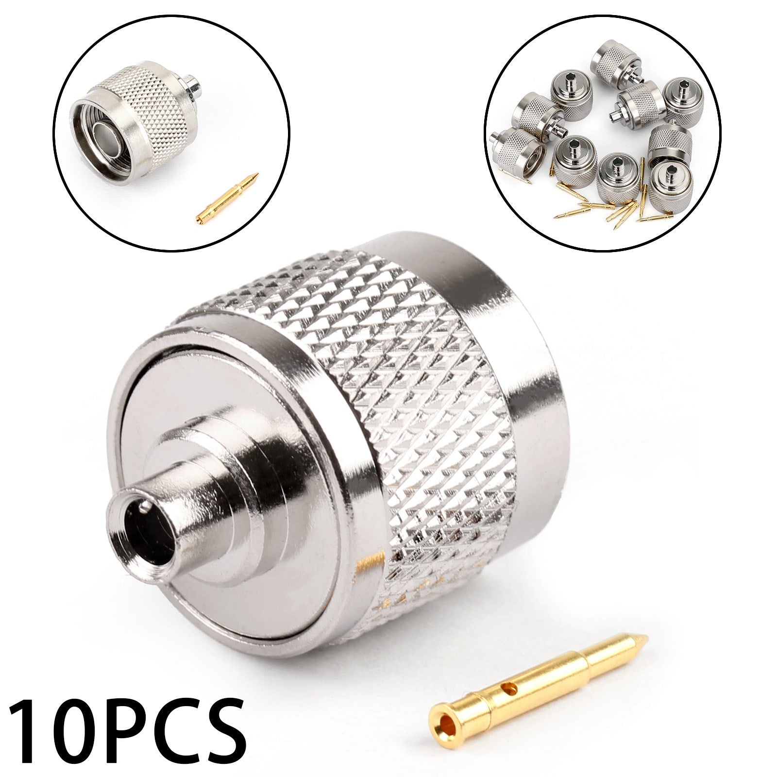 10 kpl N-pistoke juote uros RF-liitin juote puolijäykille .141" RG402 suoralle