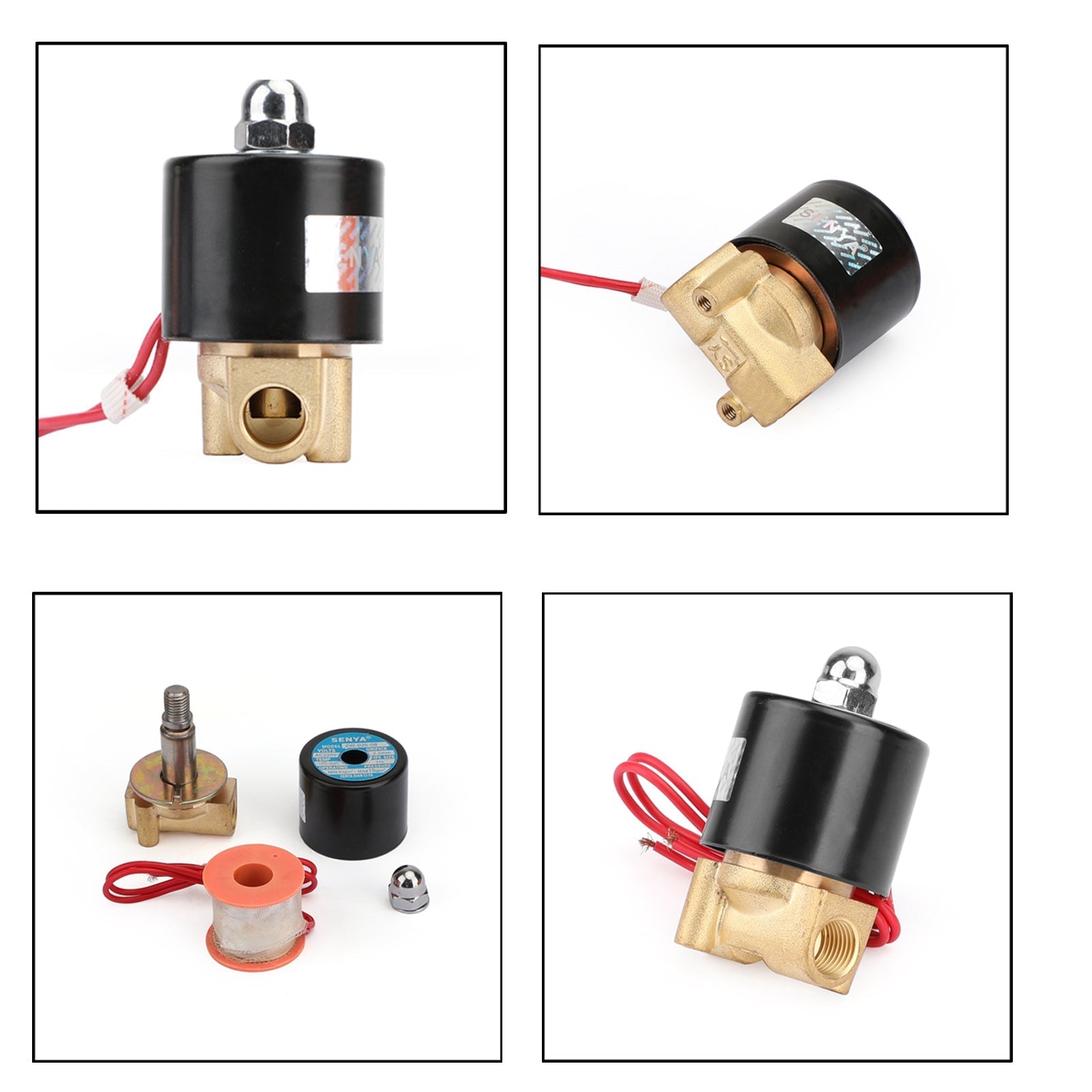 Válvula Solenoide eléctrica de latón de 1/4 "DC 12V normalmente cerrada BSP Gas agua aire N/C