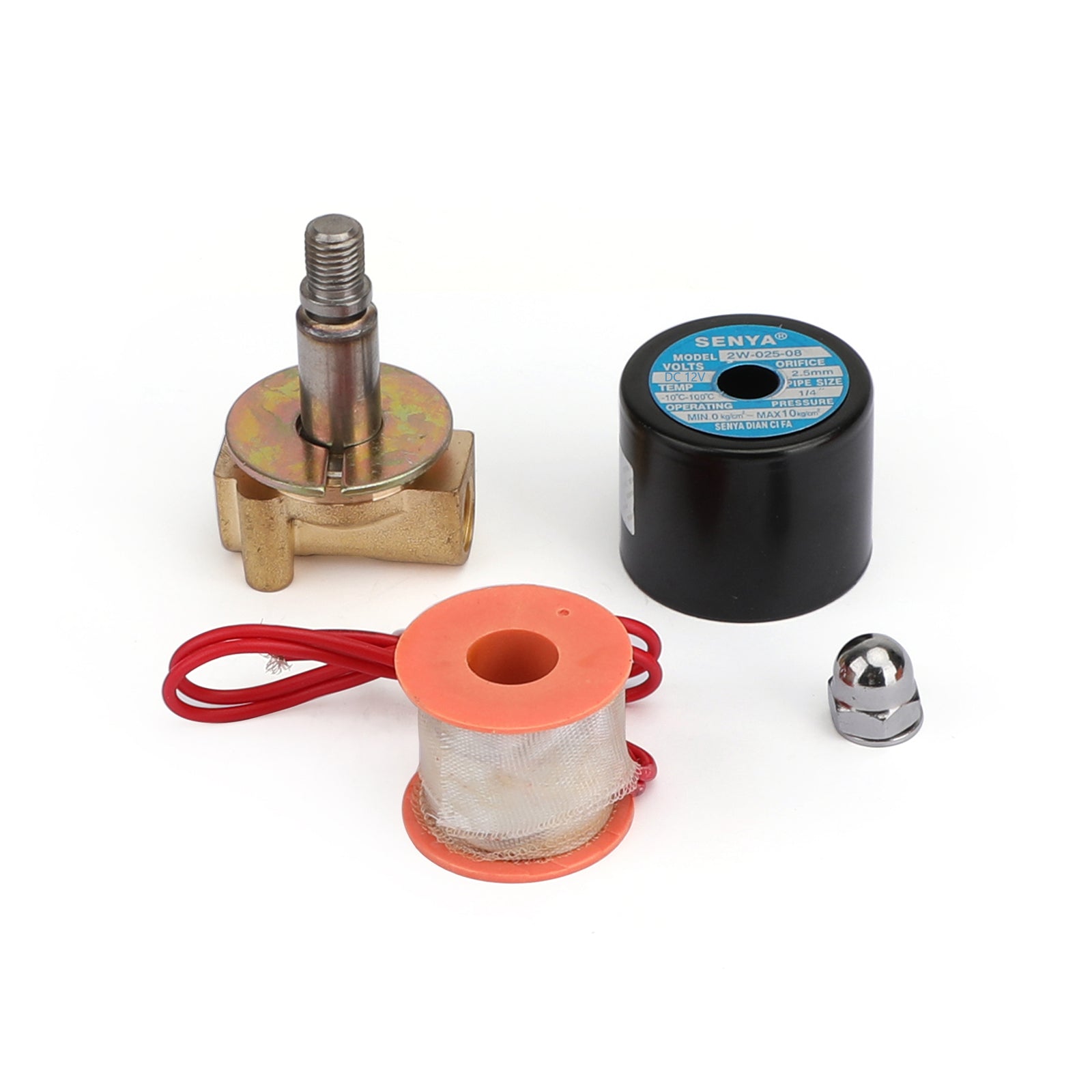 Válvula Solenoide eléctrica de latón de 1/4 "DC 12V normalmente cerrada BSP Gas agua aire N/C