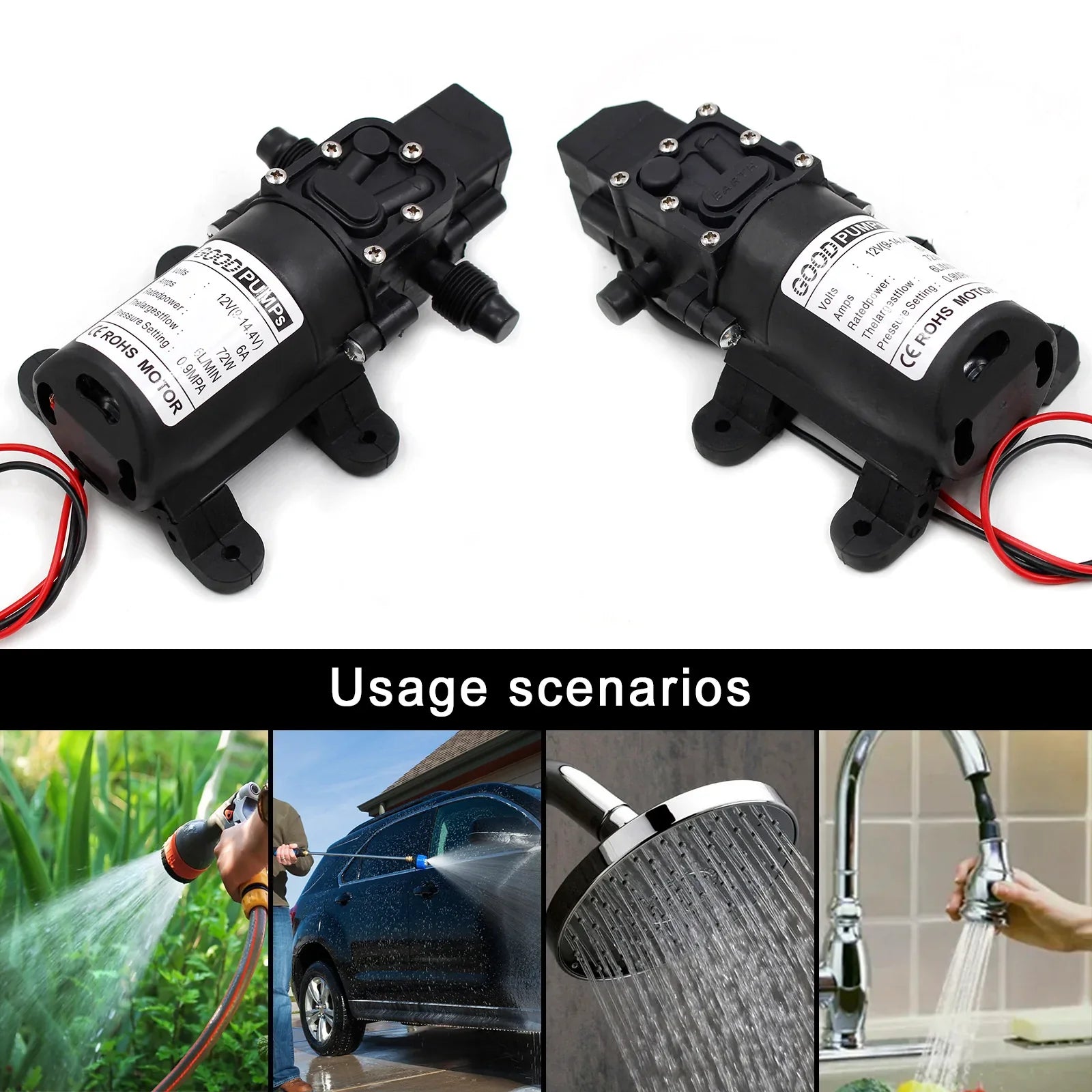 130PSI DC12V 72W Diaframma ad alta pressione interruttore auto-movimentazione