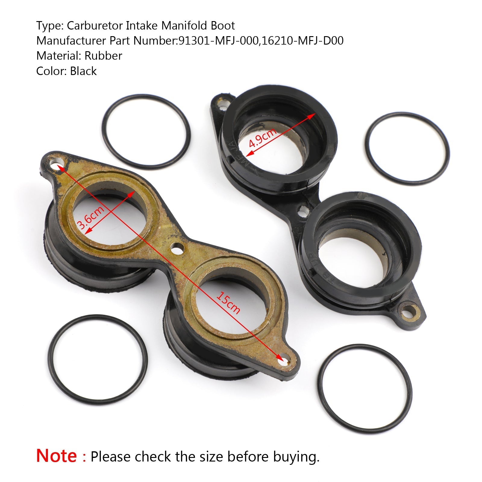 2X kolektor dolotowy gaźnika Carb dla Honda CBR 600RR 2007-2017 Generic