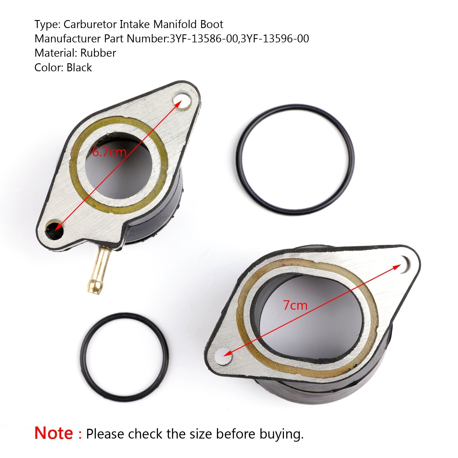 2x stivali collettore di aspirazione carburatore per Yamaha SZR660 95-1998 XTZ660 Tenere 91-1999 generico