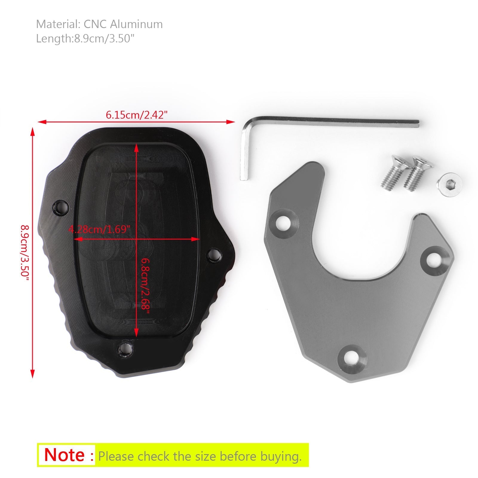 1X béquille béquille latérale extension agrandisseur pad pour HONDA CRF250 RALLY 17-19 générique
