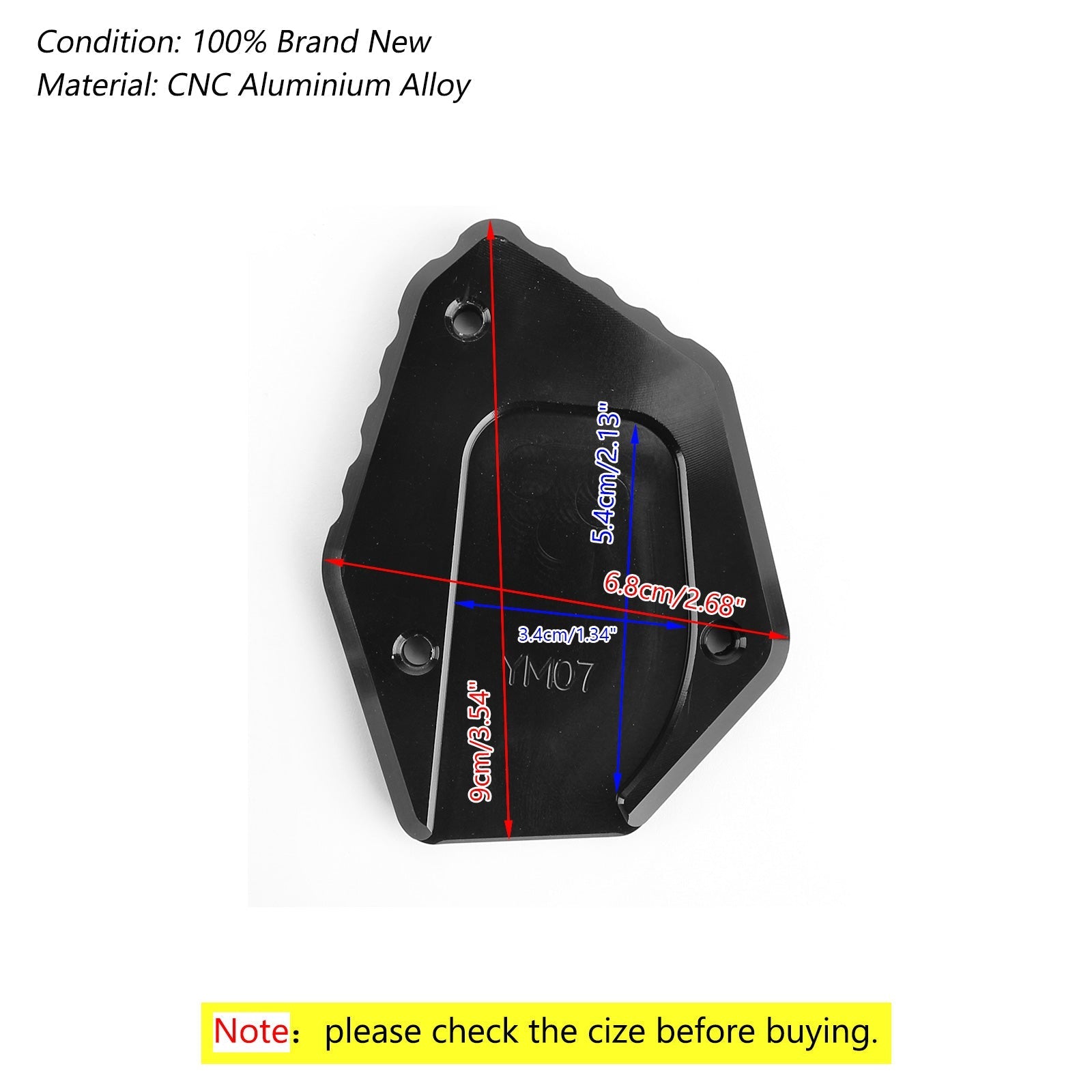 CNC Boczne cytaty płytki powiększającej kulę dla Yamaha MT-07 F-07 Tracer 700 14-19 Generic