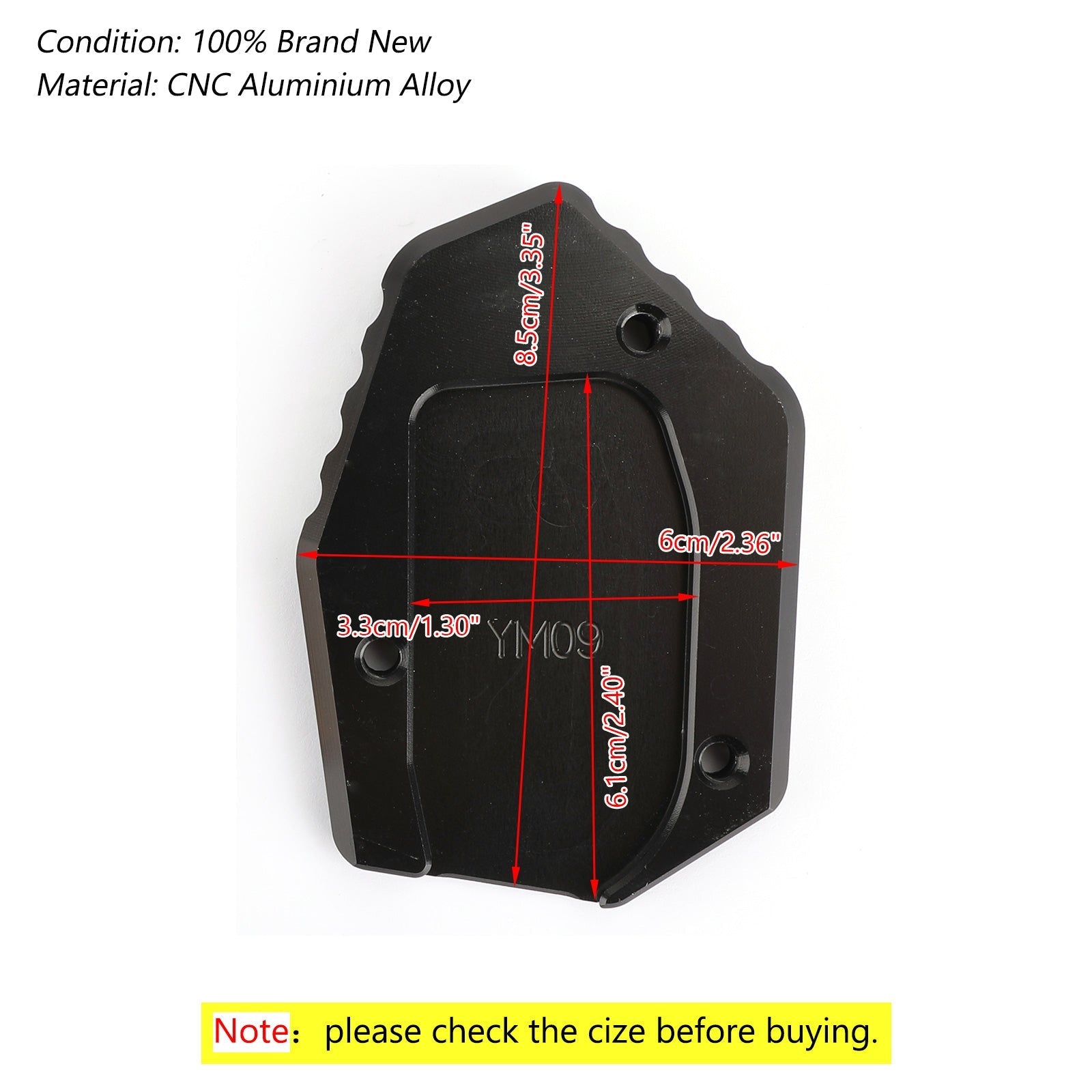 Trivalo di allargatura della stampella laterale per Yamaha MT09 FZ09 FJ09 Tracer 900 15-19 Generico