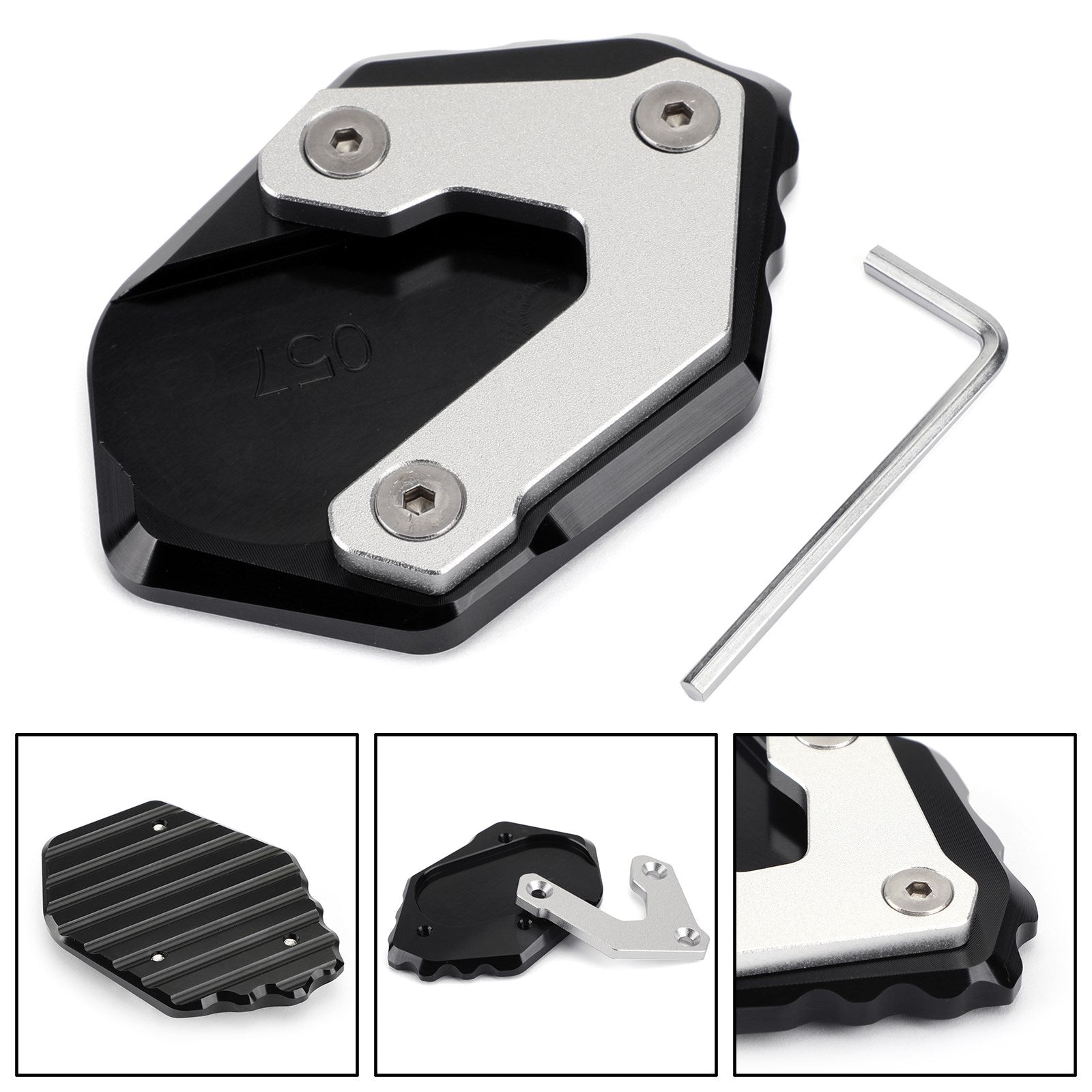 Motorcycle CNC Zijstandaard Uitbreiding Kickstand Vergroter Plaat voor BMW F750GS 2018-2019 Generiek