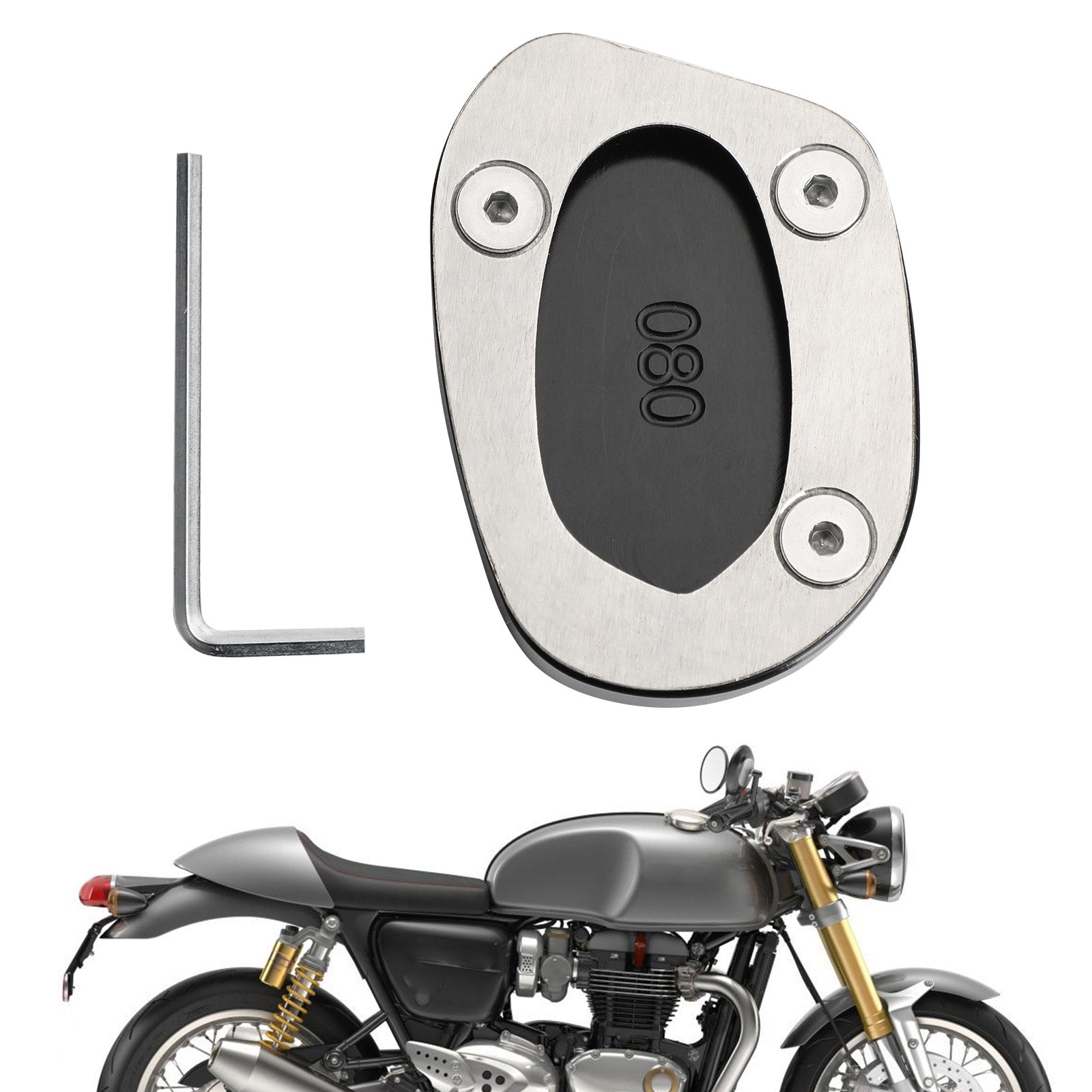 Support de plaque d'agrandissement de béquille latérale pour Triumph Speed Twin 1200 Thruxton 1200 Generic