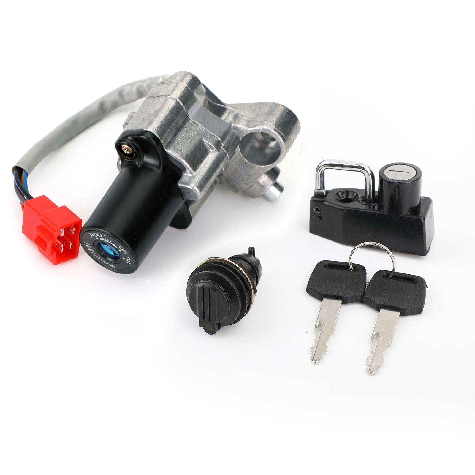 Interruttore di accensione Cap Cassetta degli attrezzi Chiavi di blocco del casco per Yamaha V-STAR 650 1100 99-16 Generico