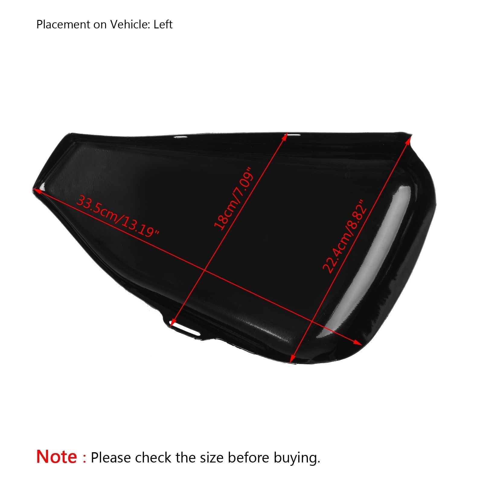 1 stuk linkerzijde batterijdeksel voor Harley Sportster XL Iron 883 1200 2014-2018 Generiek