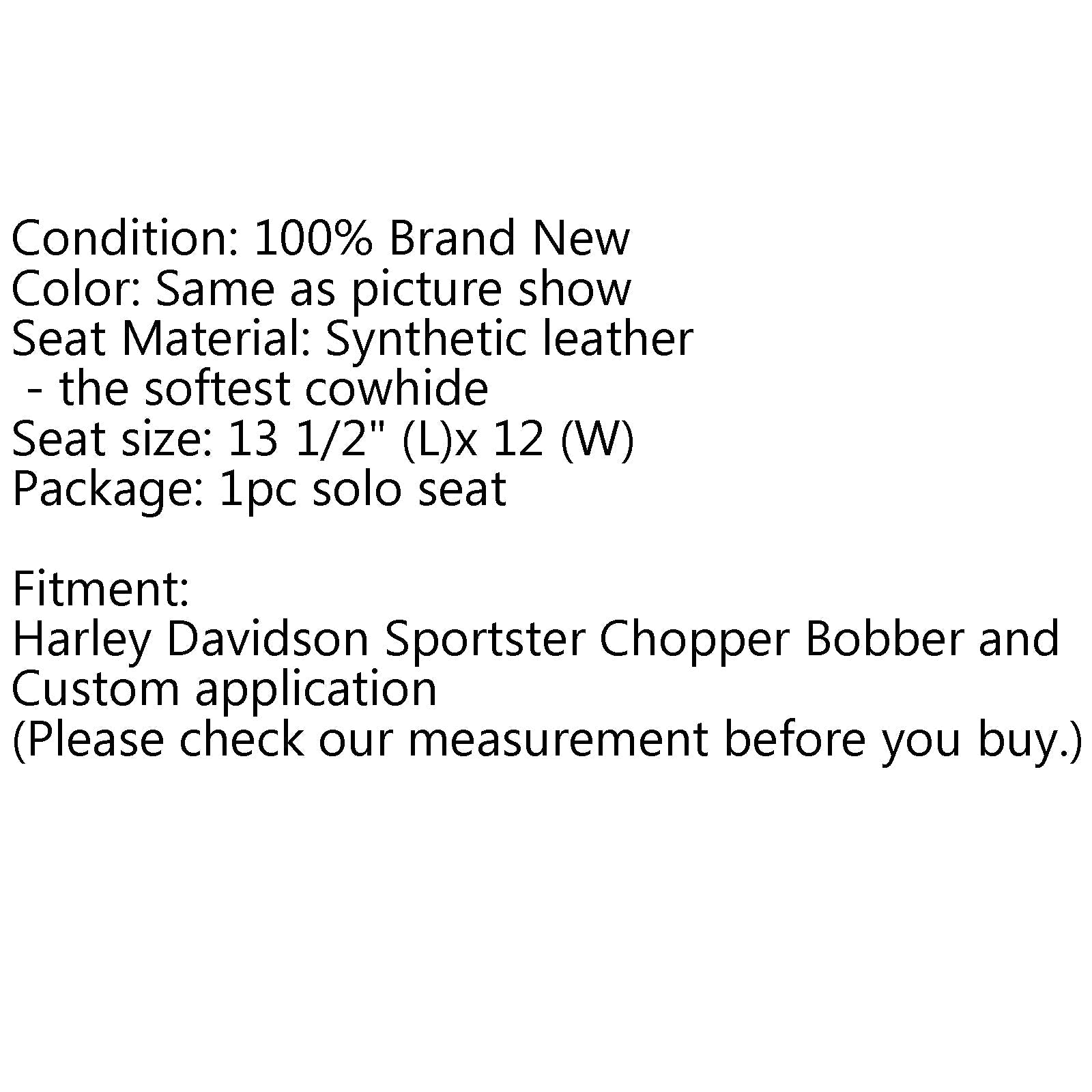 Selle solo en cuir pour Harley Chopper Bobber Custom Cruiser Cafe Racer Generic