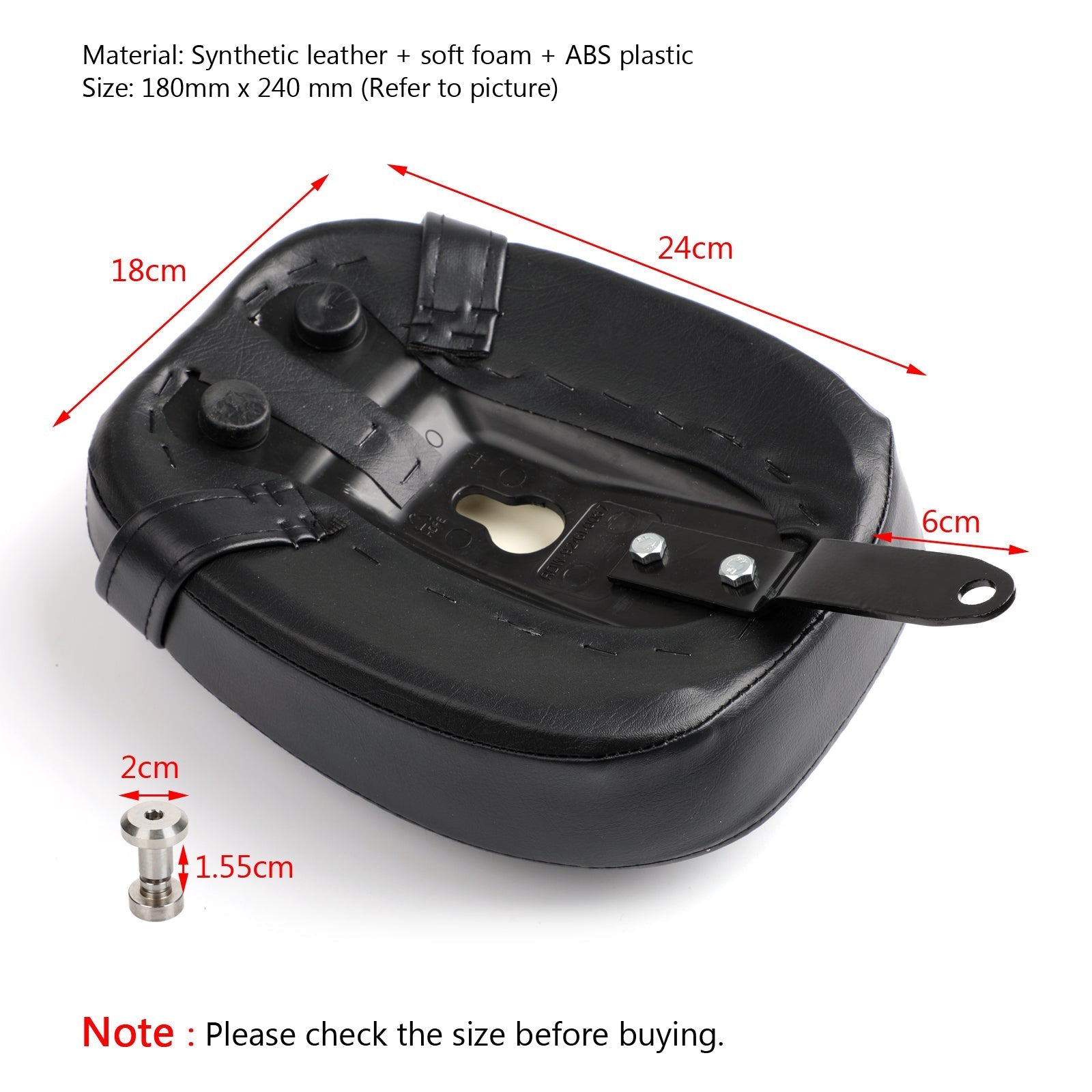 Kussen voor passagiersstoel achterpassagier voor Sportster XL1200 883 72 48 Generiek