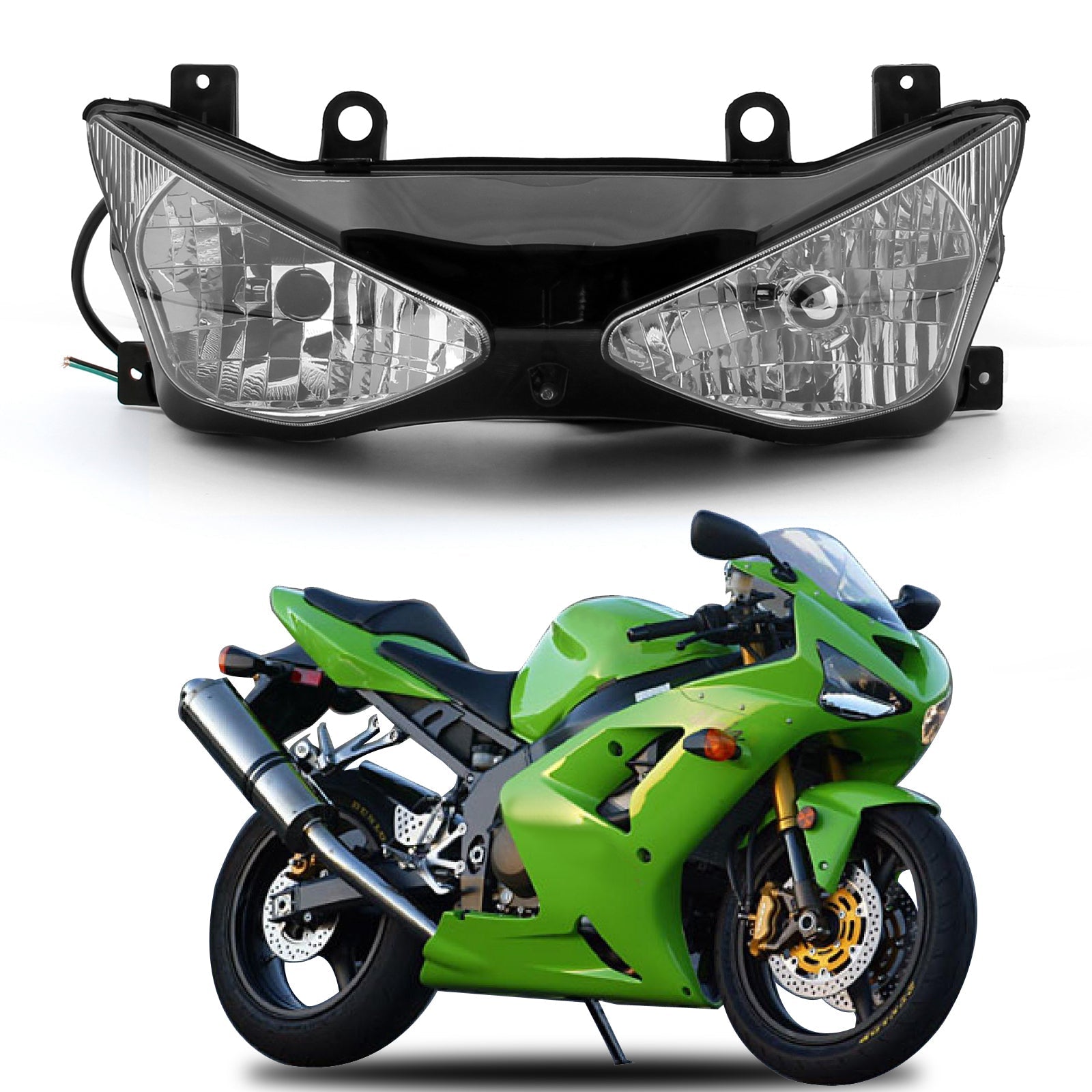 Assemblaggio di fari anteriore per Kawasaki Ninja ZX636 ZX6R 2003-2004 Generico