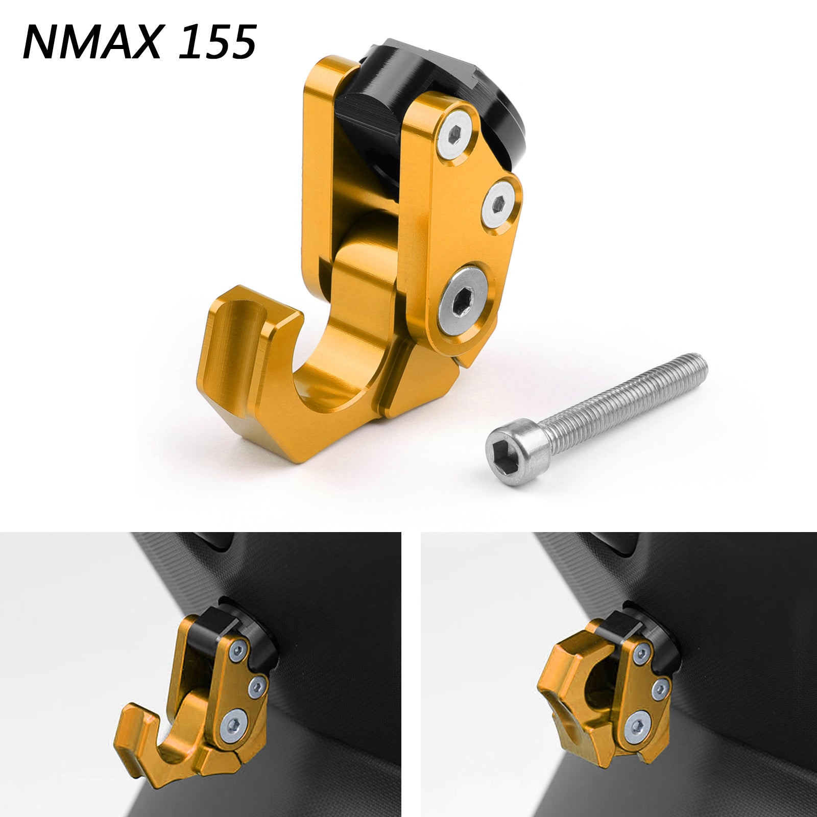 Gancio del supporto per elmetto di trasporto in lega di alluminio CNC per Yamaha Nmax 155 Generico